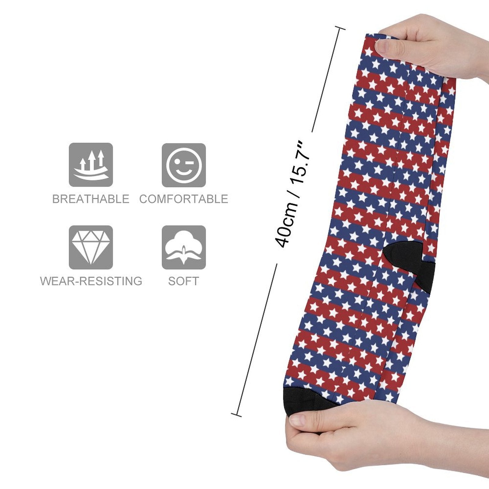 US Flag Stars Prined socks Gifts for Men Women