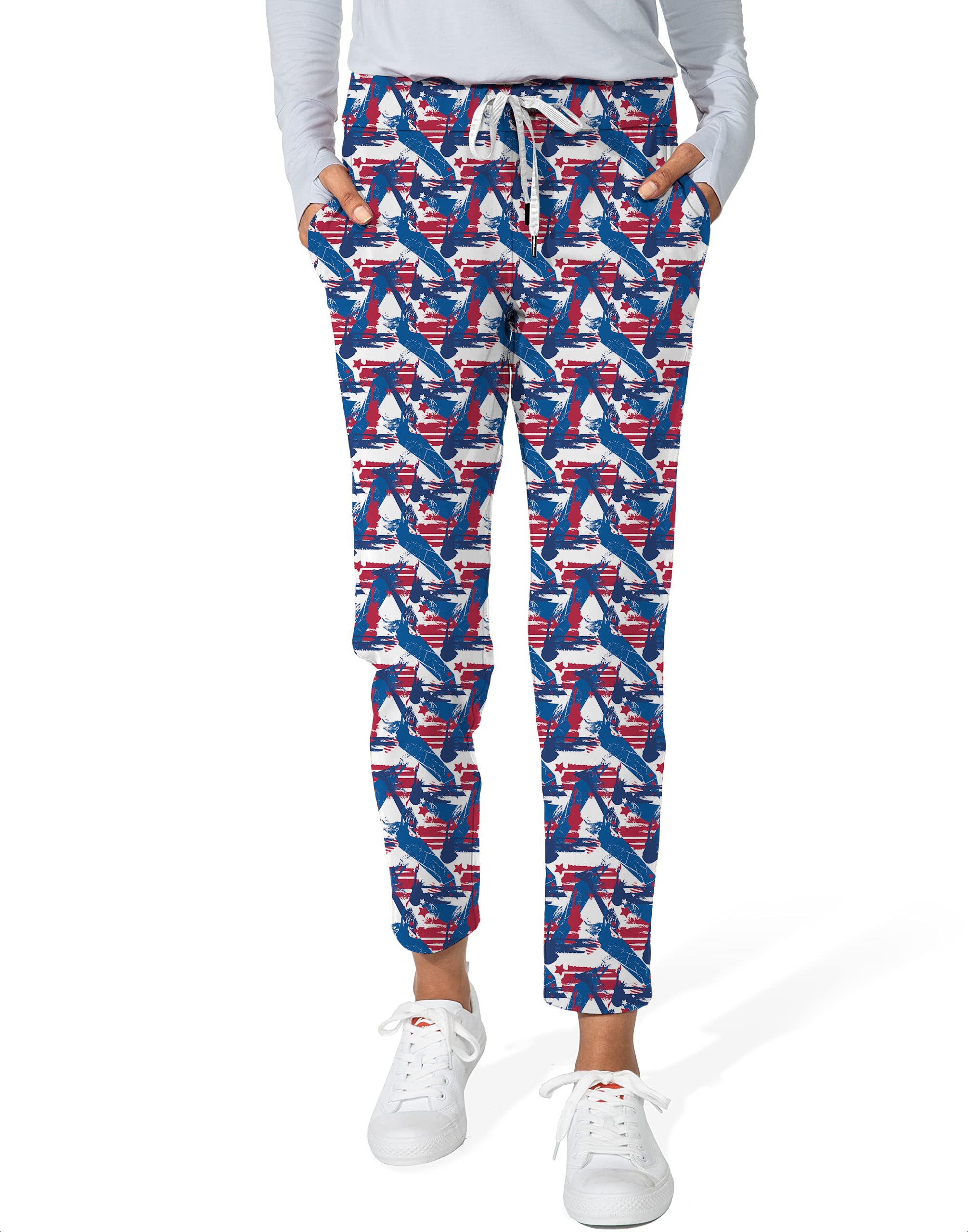 silhouette statue of liberty-Women's 7/8 Stretch Ankle Golf Pants
