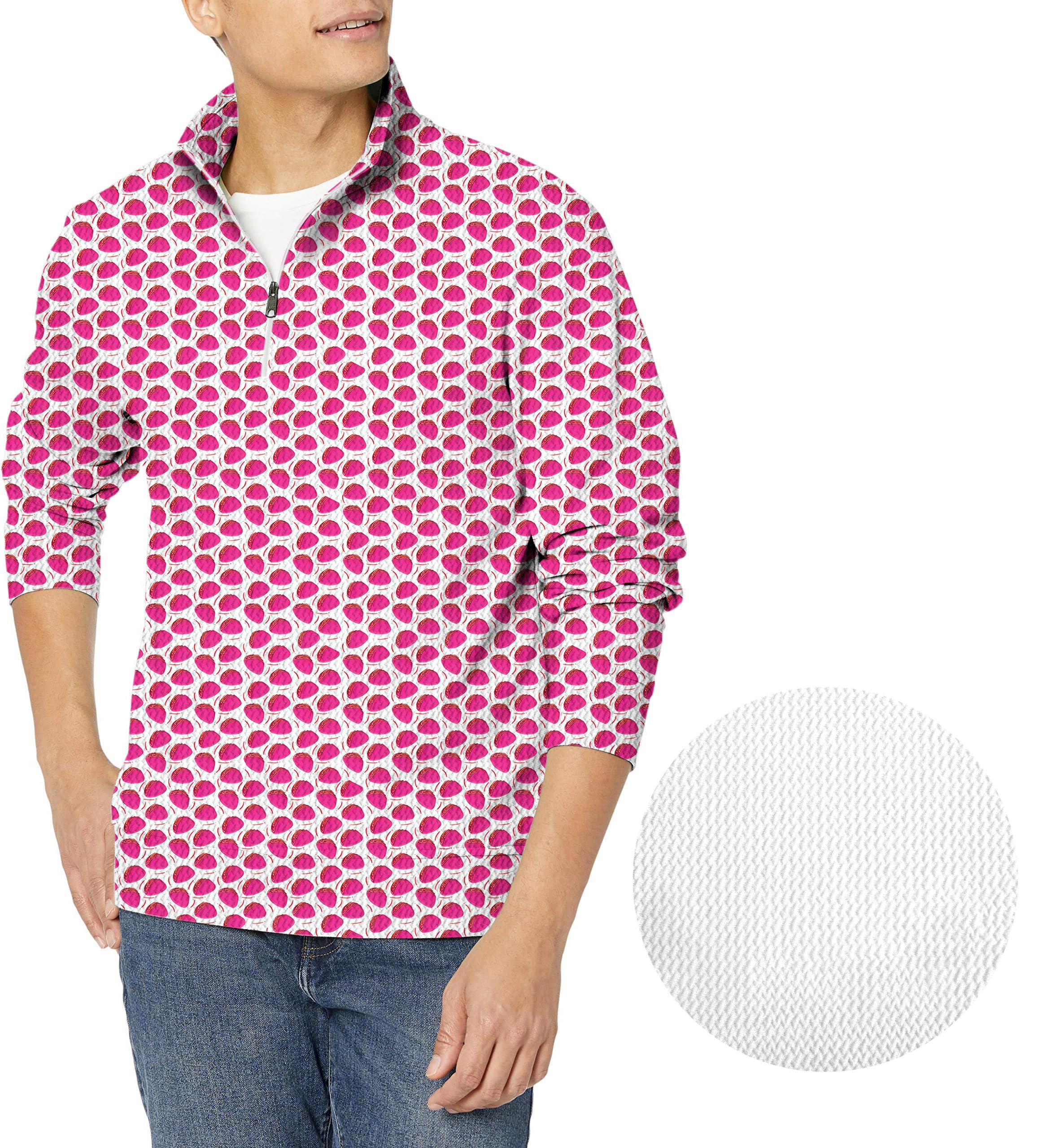 TACO TUESDAY-Men's Golf Waffle Zipper Pullover