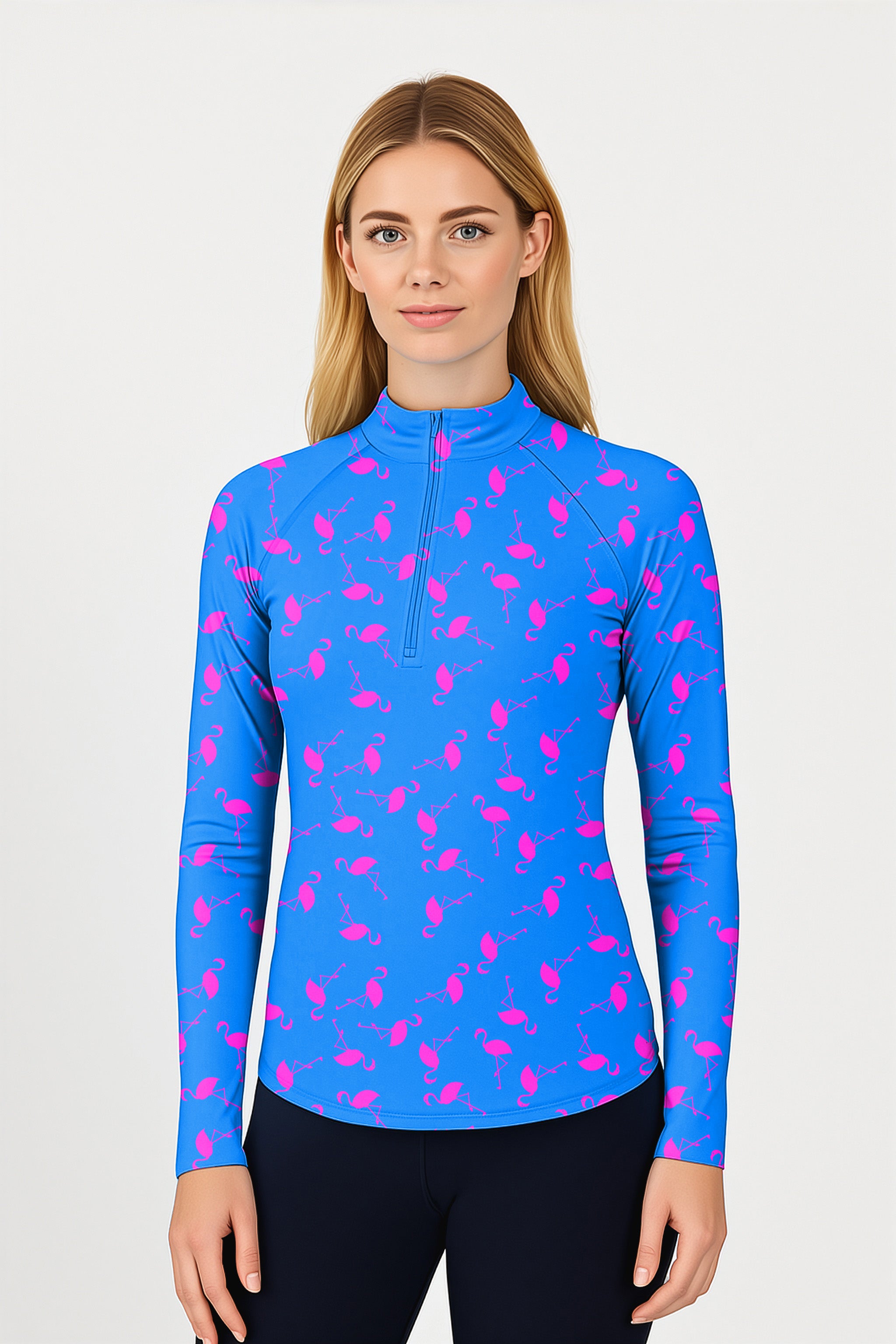 Blue flamingo  Women's Golf Active 3/4 Zip Top