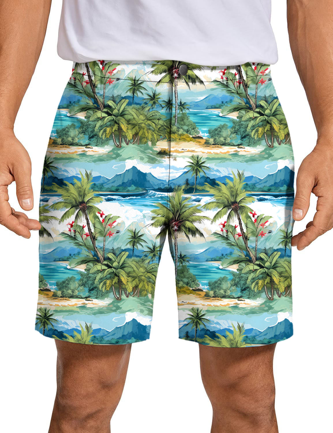Men Hawaii palm tree Golf Shorts