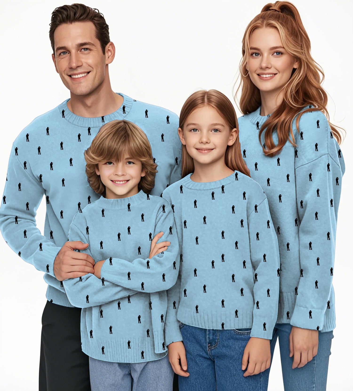 Beers on the course ocean color Crewneck Pullover Ugly Sweater Men Women boy girl family