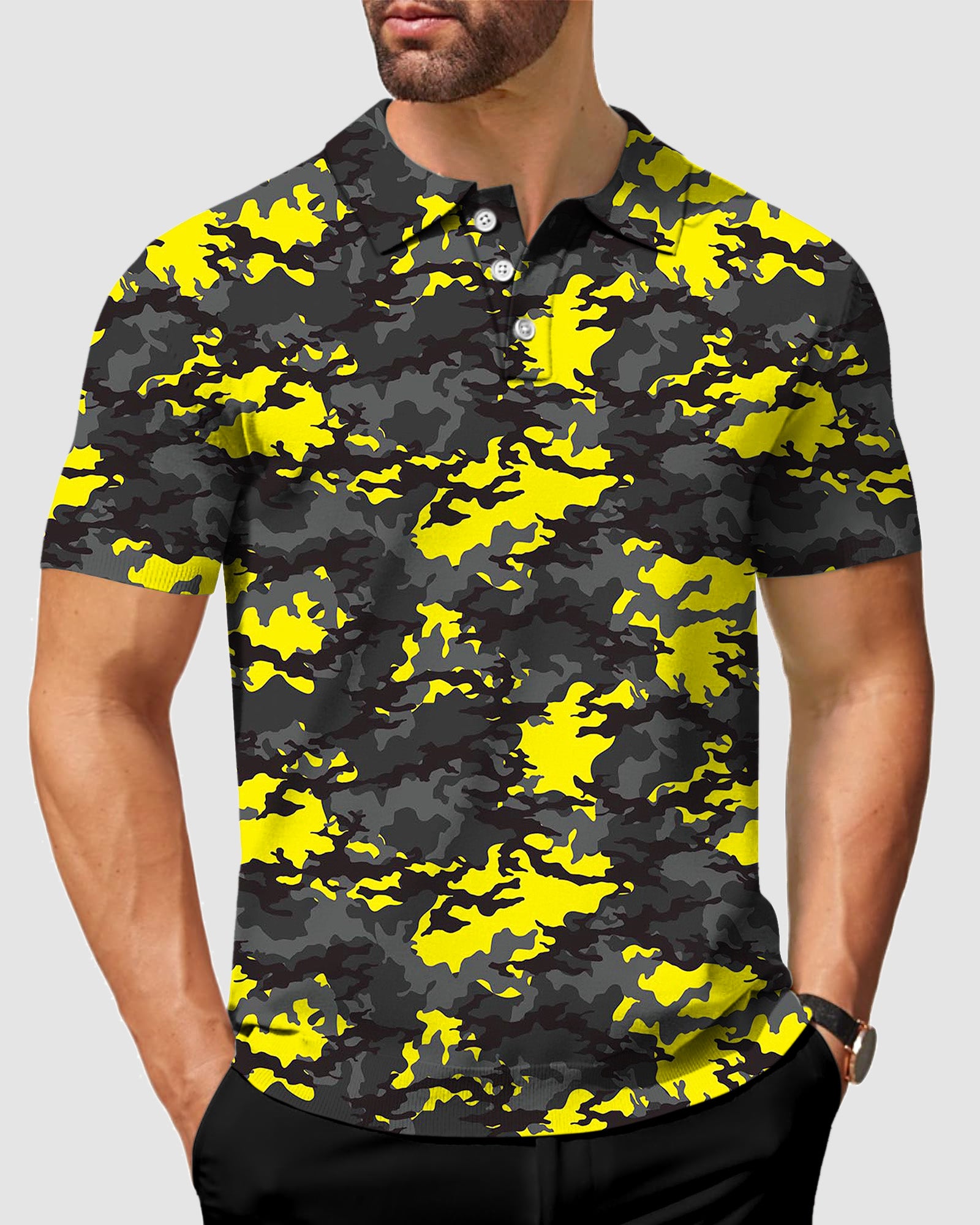 Men's Camouflage pattern golf polo