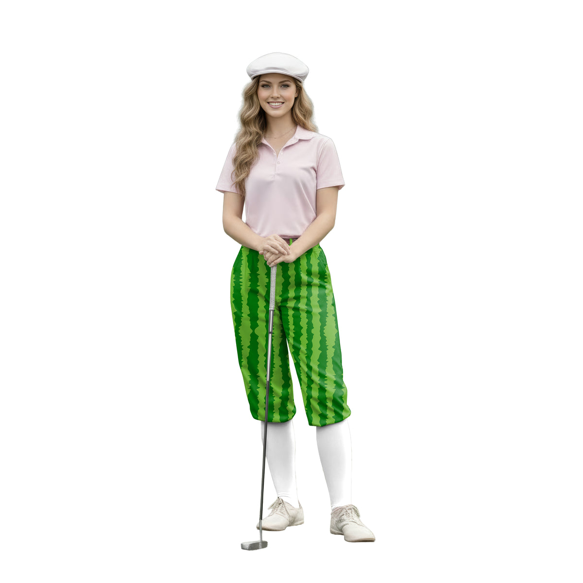 Personalize And Add To Cart Men's watermelon stripes Polo Womens Golf Knickers Pants