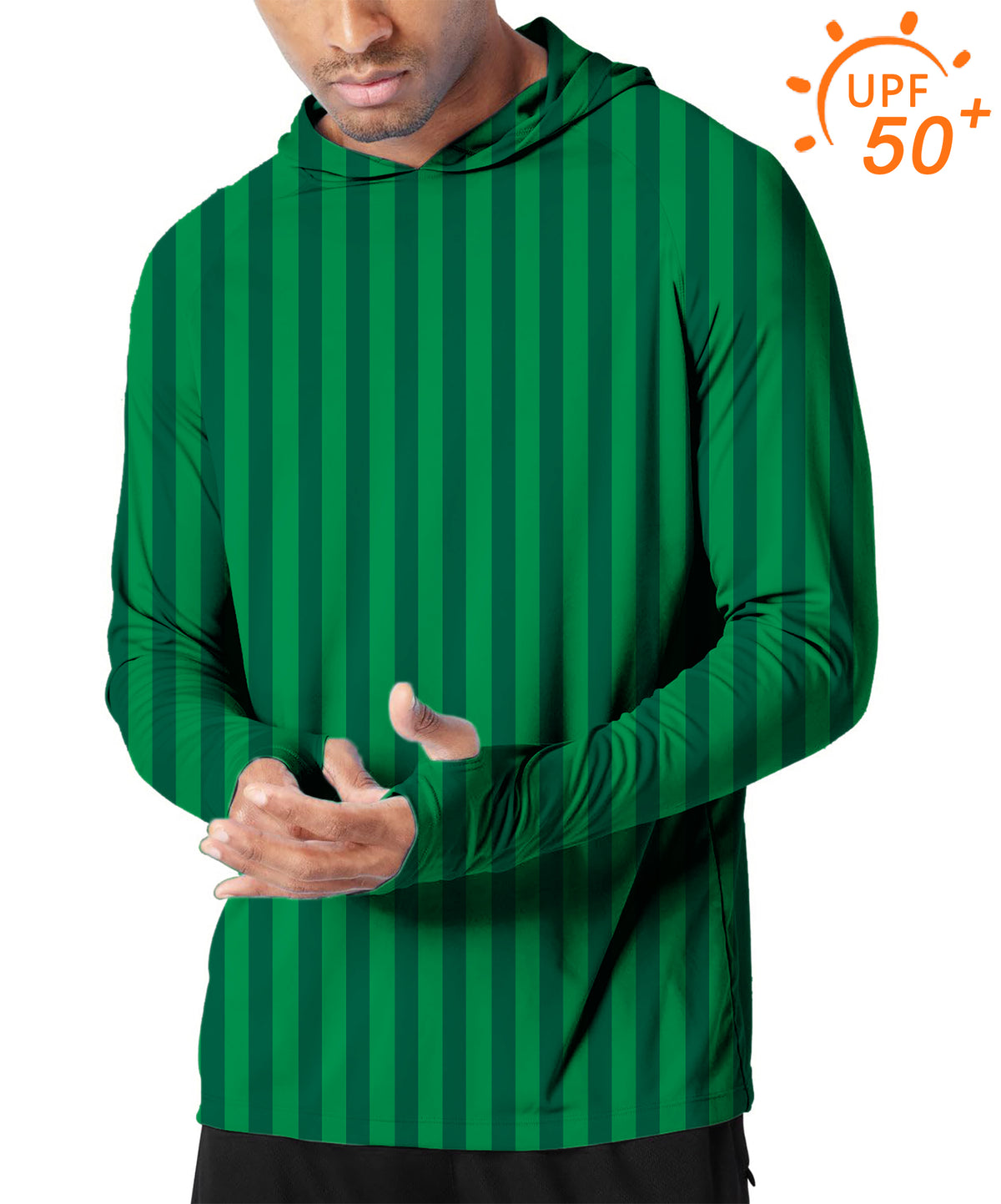 Men's Outdoor Vertical stripes on a watermelon Golf Sun Protection Loose Fit  hoodies