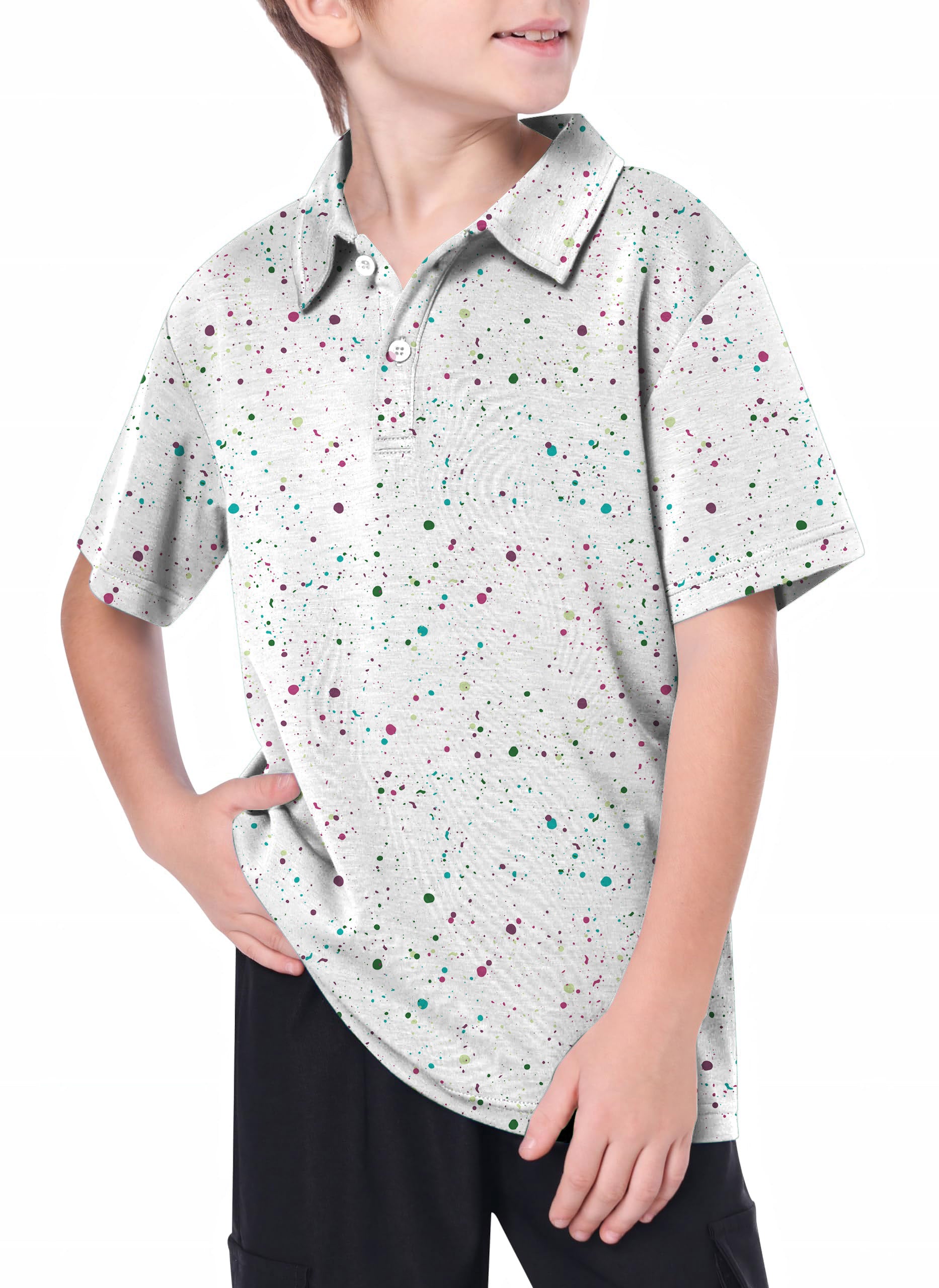 Youth Colorful bubbles Golf Polo