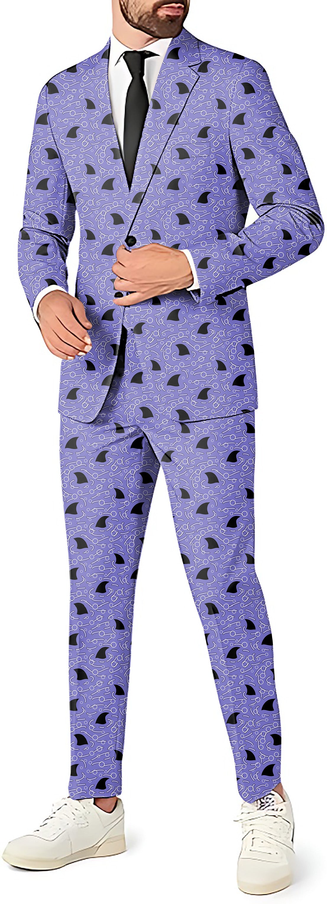 Shark Fin Seamless Men's Party Costumes-Theme Party 2 or 3pcs Suit set-Blazer Pants & Vest