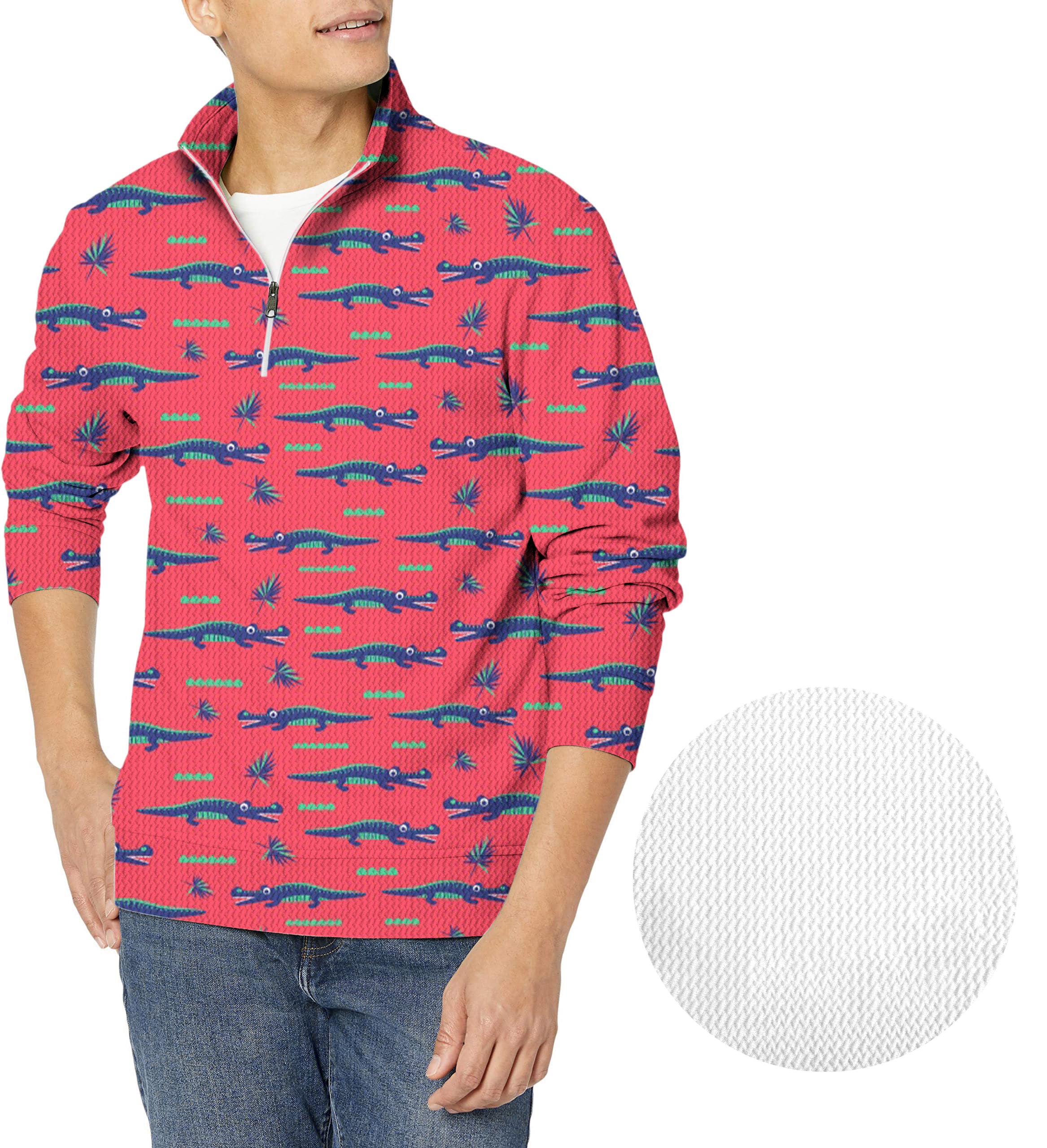 Alligator's Got My Ball-Men's Golf Waffle Zipper Pullover