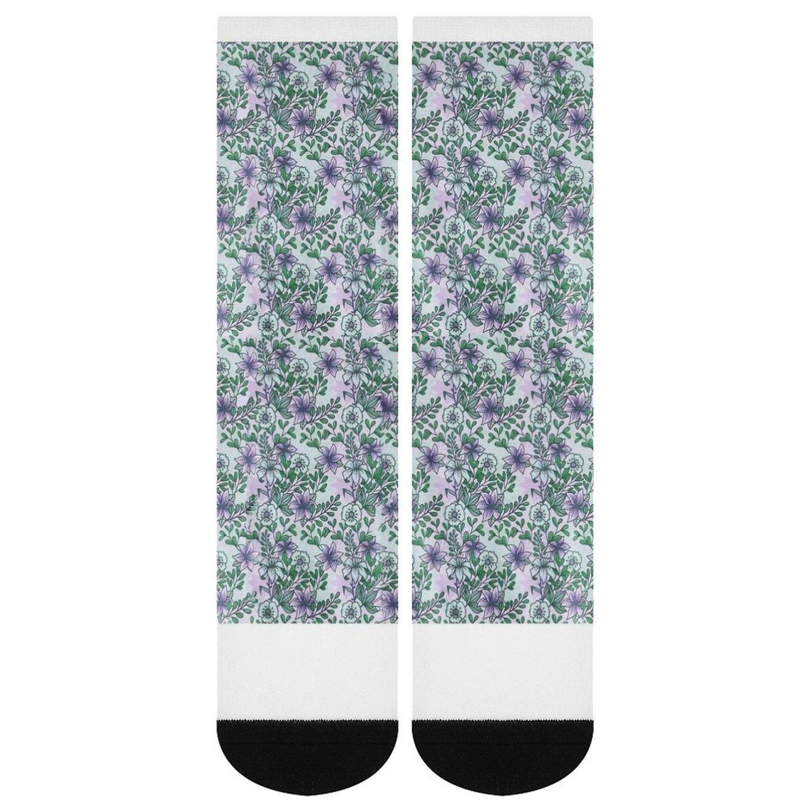 Purple flowers Prined socks Gifts for Men Women