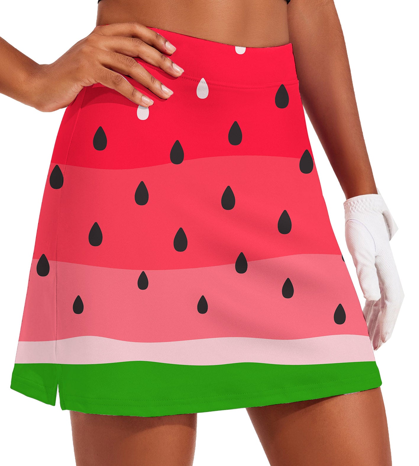 Women's watermelon Golf Skirts Inner Shorts Pocket