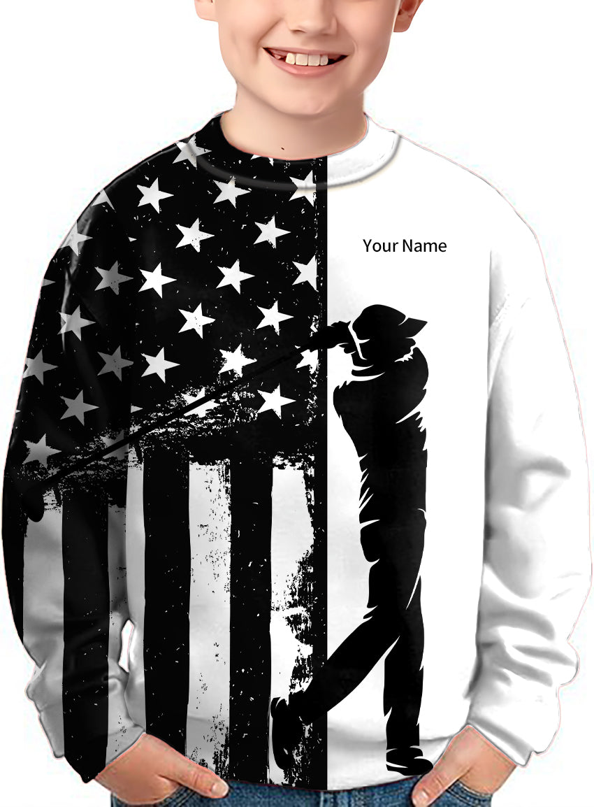 American Flag Crewneck Pullover Kids Ugly Sweater