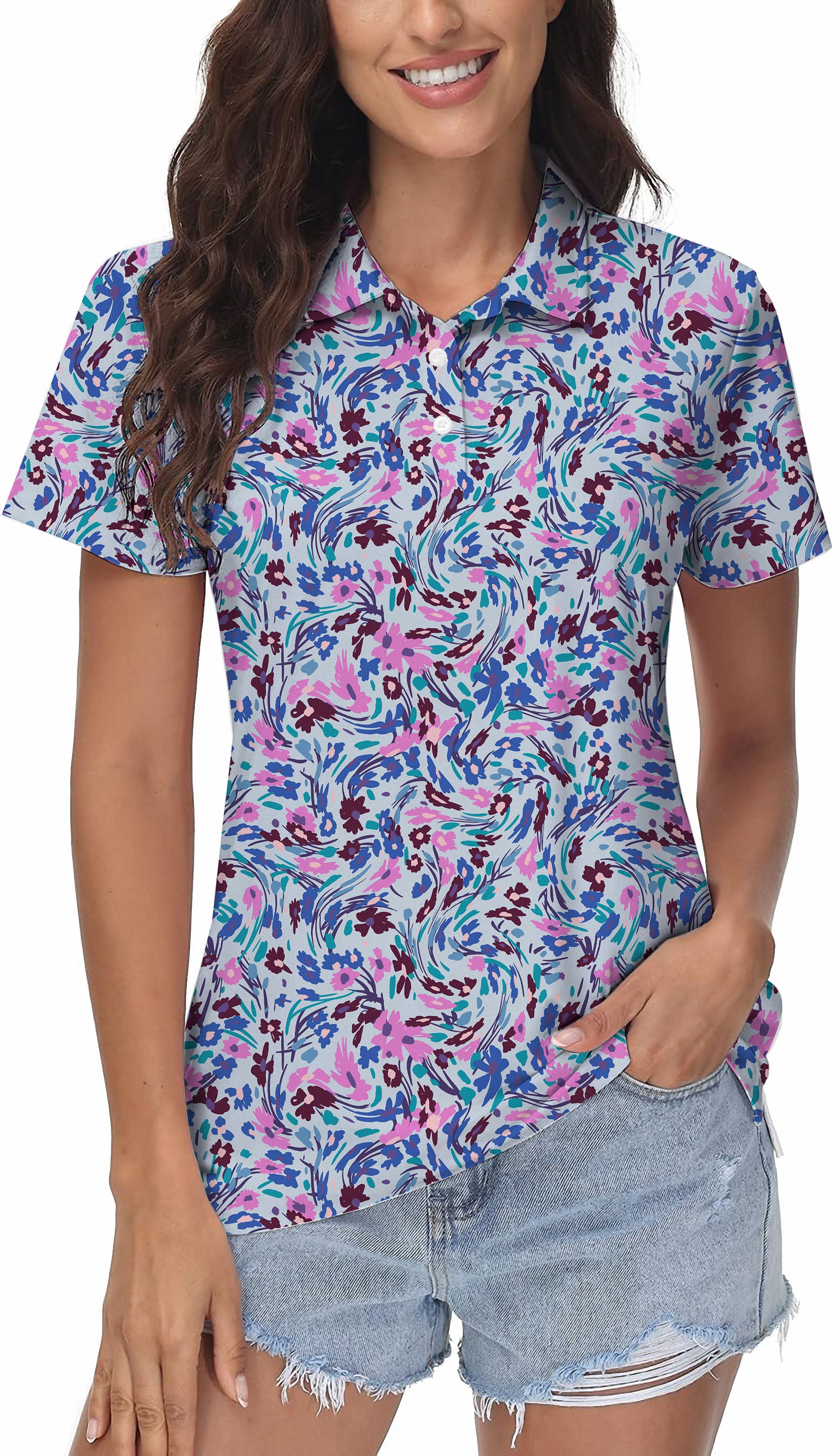 Flower Twist Women's Golf Polo