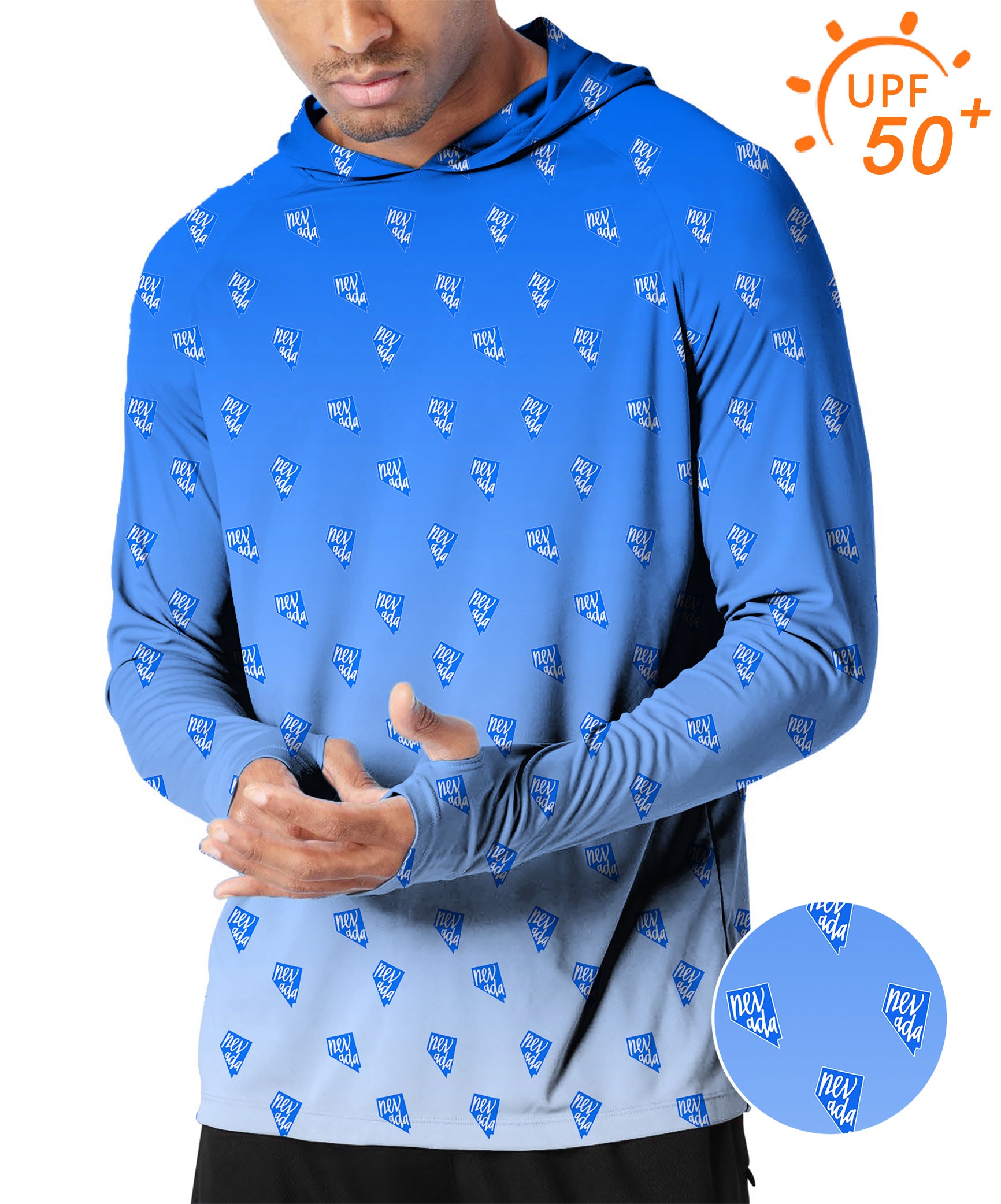 Men's Outdoor Blue Nevada Golf Sun Protection Loose Fit  hoodies