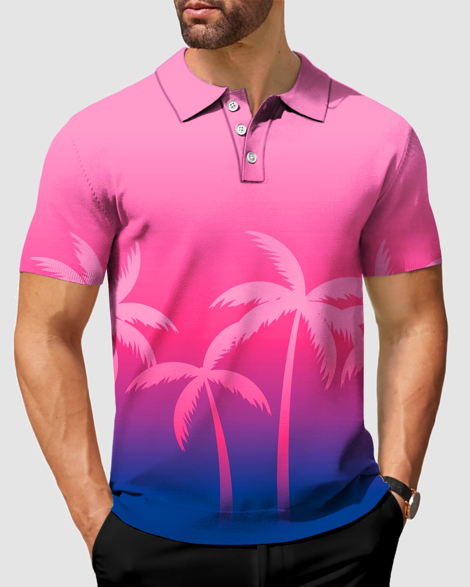 Men's Sunset Palm Paradise golf polo