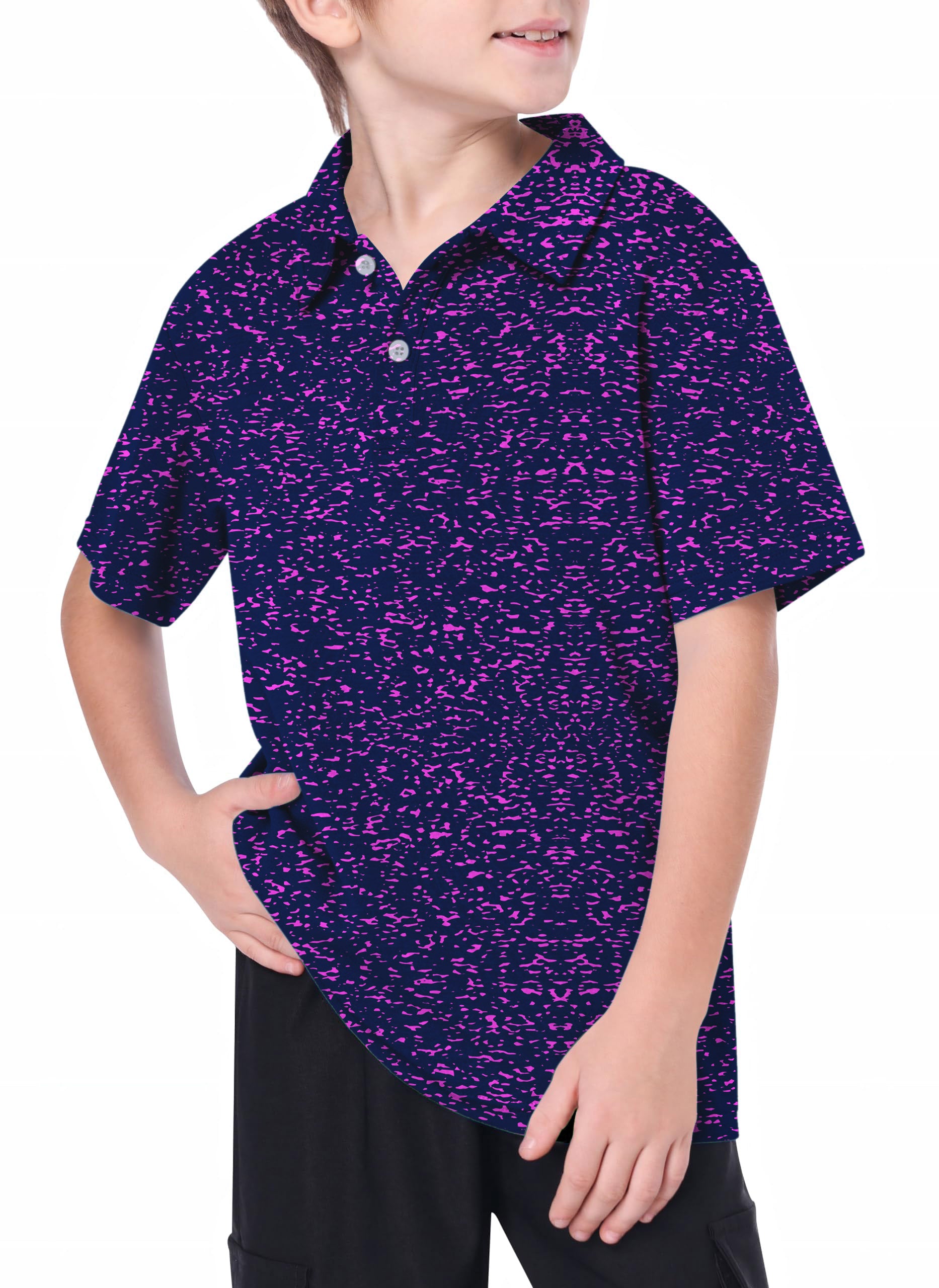 Youth Purple spots Golf Polo