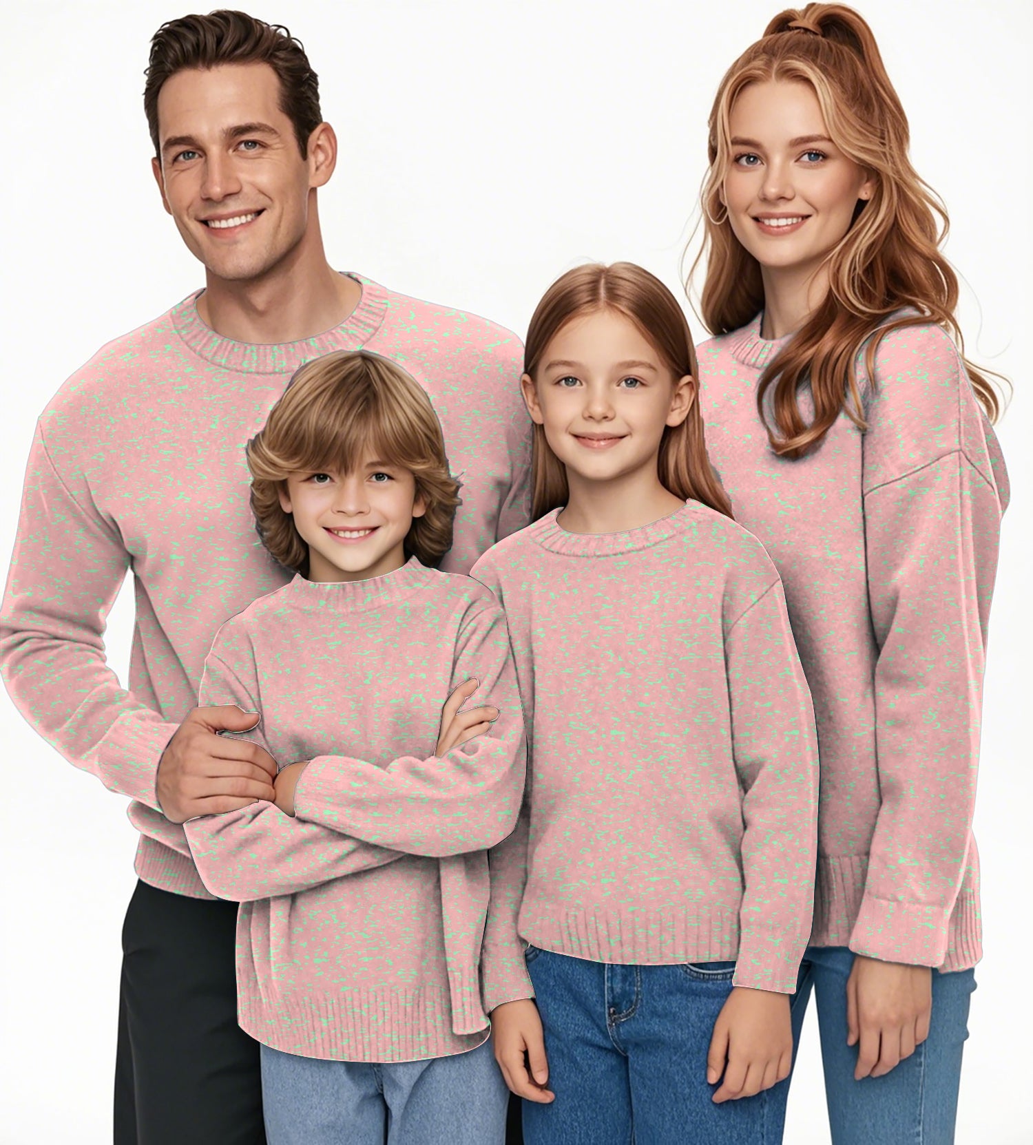 Pastel Pink Fusion Crewneck Pullover Ugly Sweater Men Women boy girl family