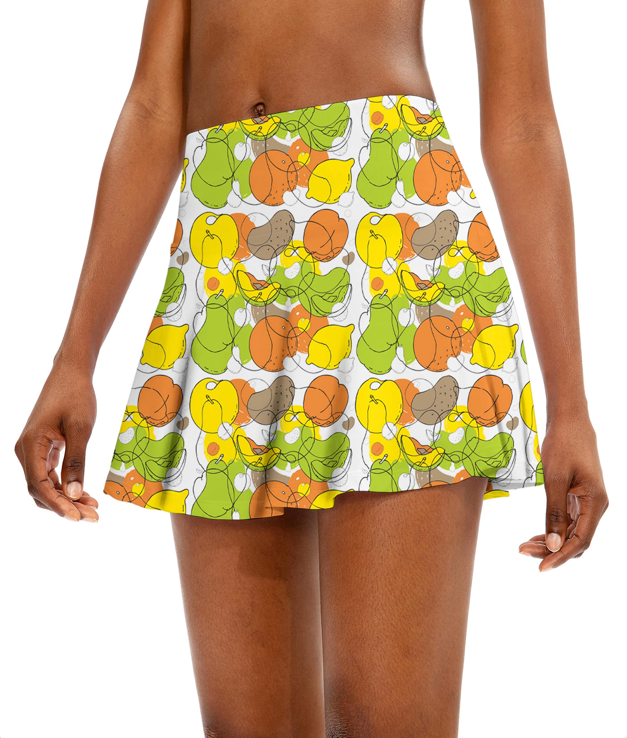 colorfull fruit Women's Athletic Golf Skorts Flared Skirts