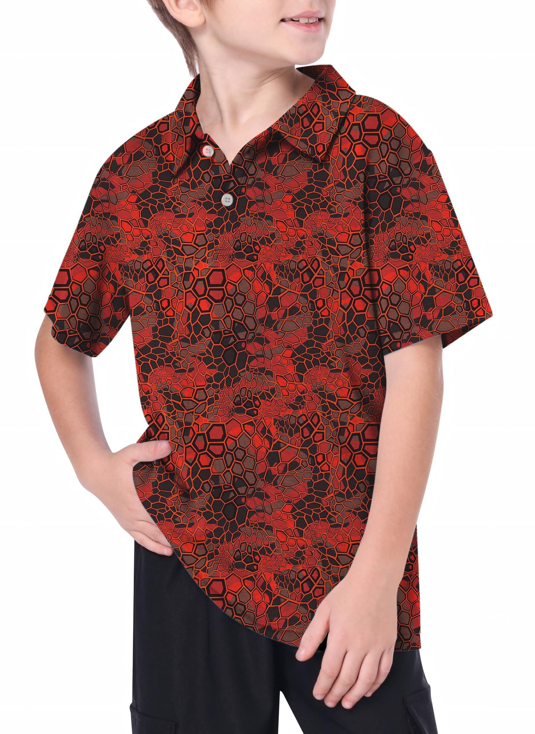 Youth Red Dragonscale Golf Polo