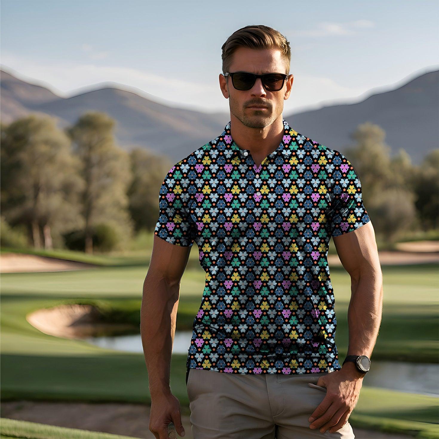 Men's Modern Flowers golf polo