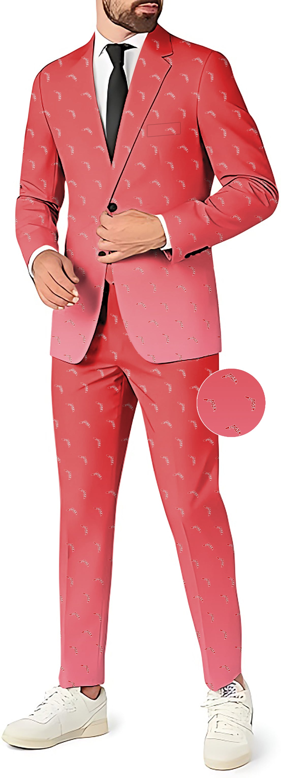 Red Florida Men's Party Costumes-Theme Party 2 or 3pcs Suit set-Blazer Pants & Vest