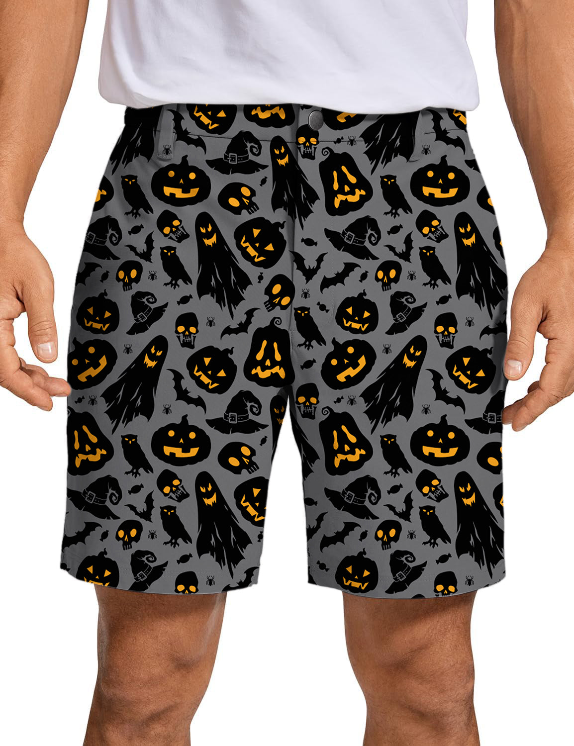 Men Spooky Halloween Golf Shorts