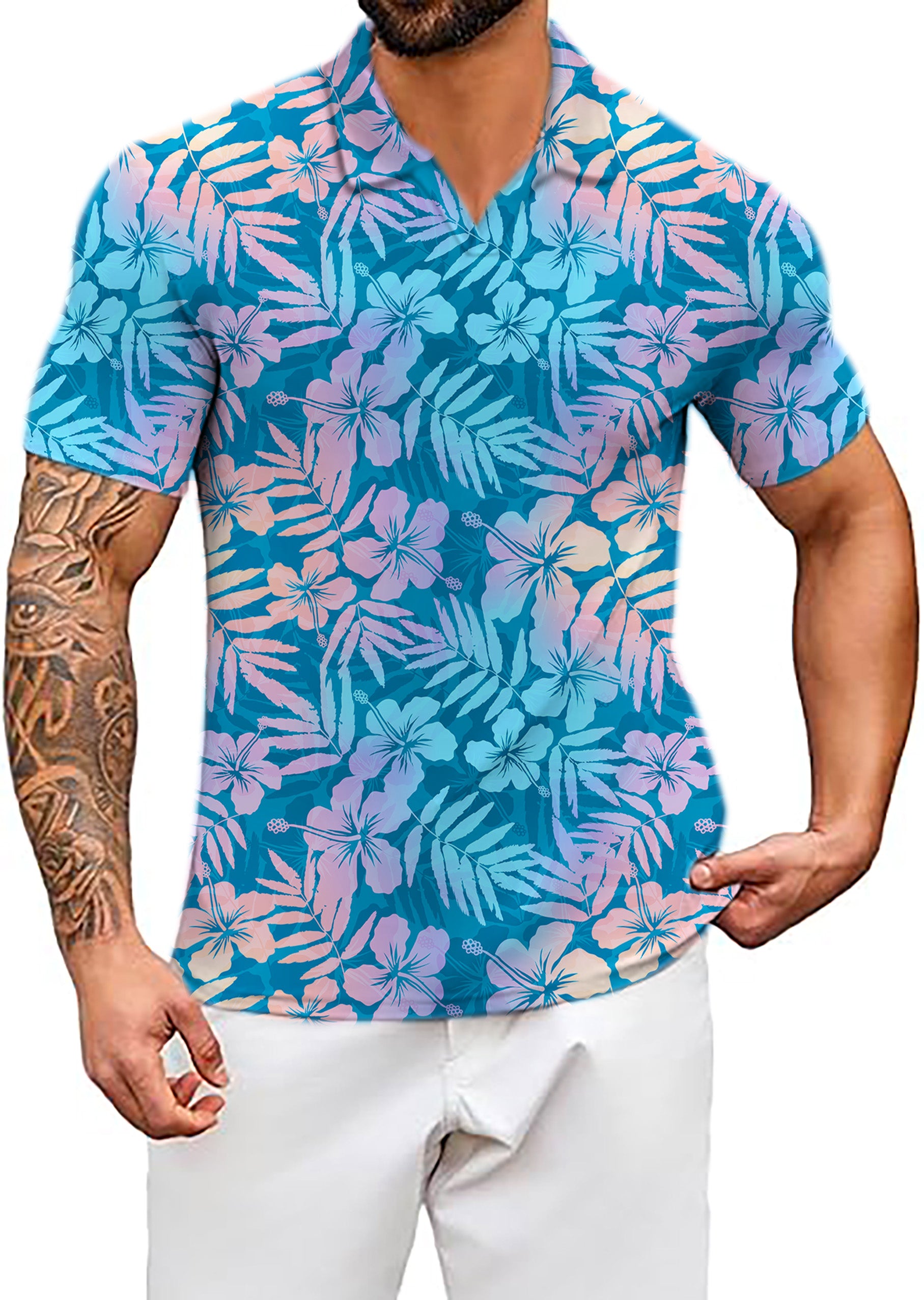 Men's Ho onanea Vibe V Neck Golf Polo Shirts