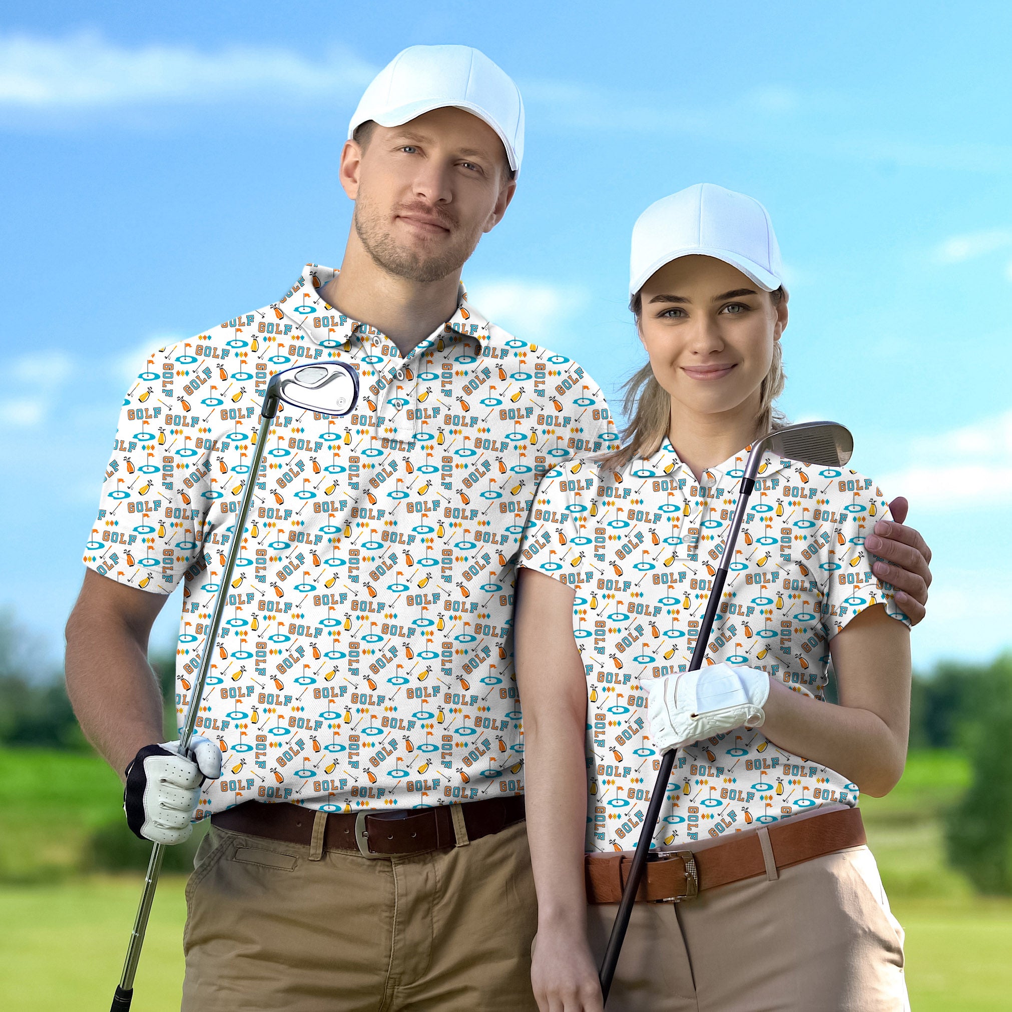 Golf Polo Couple Family set Golfing Clubhouse Dreams tournament