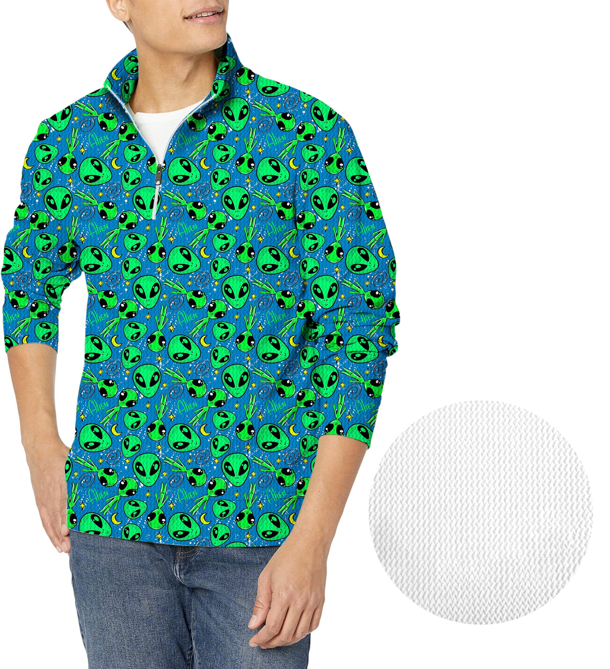 Cosmic Drive-Men's Golf Waffle Zipper Pullover
