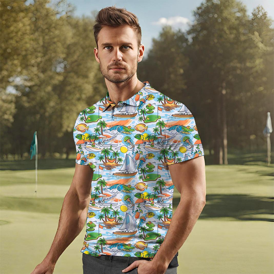 Men MARGARITAVILLE PINS IN PARADISE Golf Polo