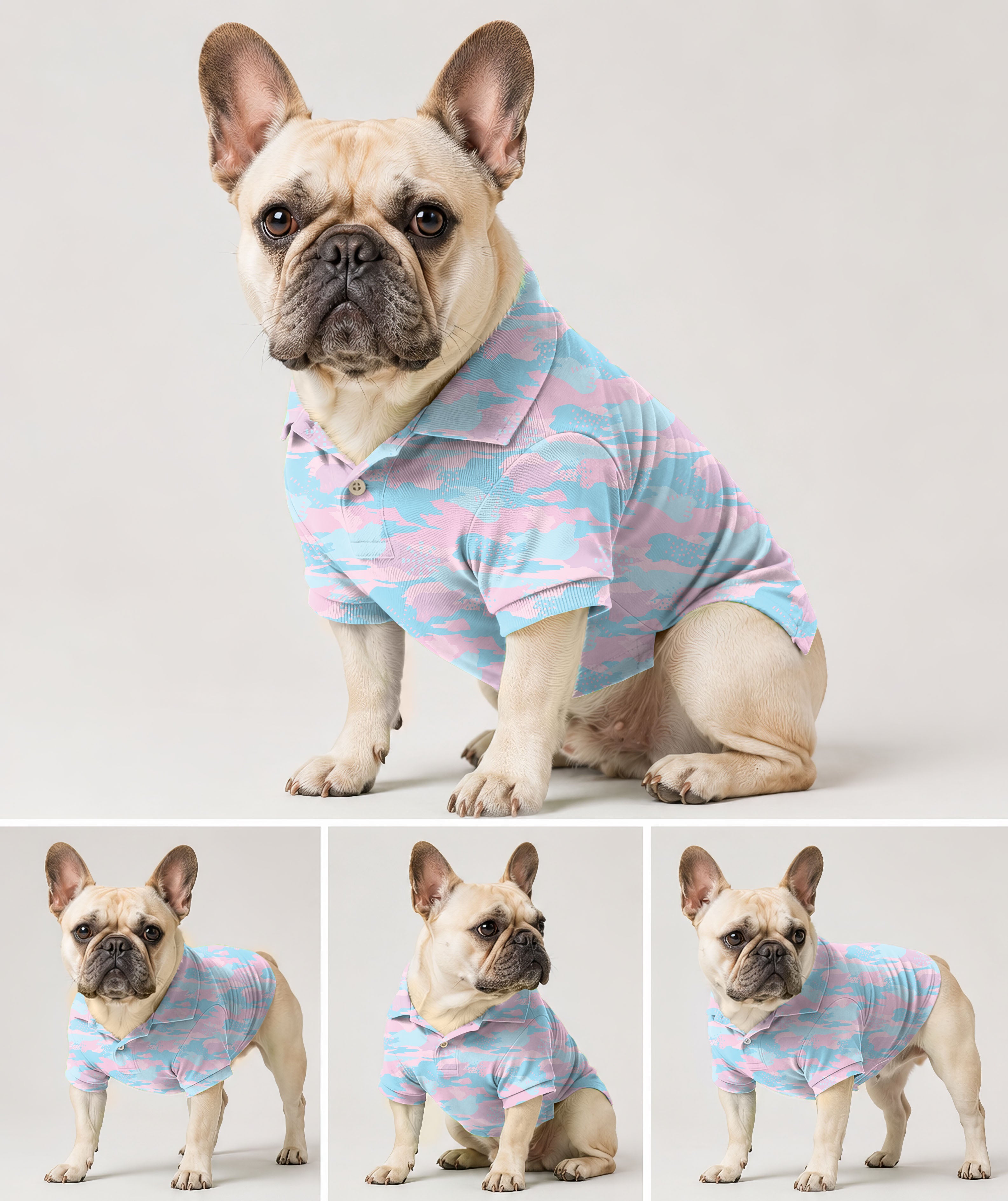 Dog's Pastel Camo golf polo