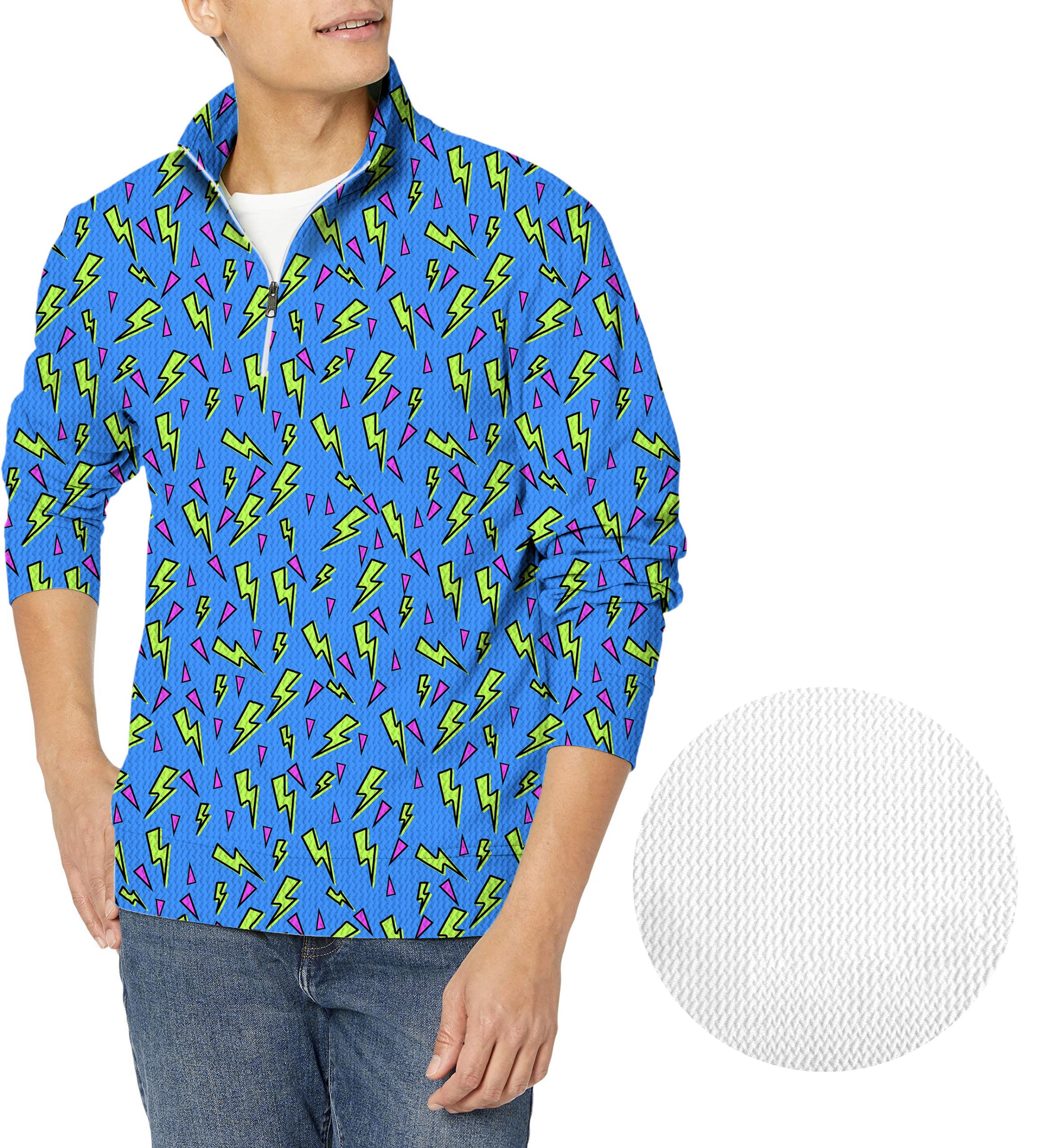 Flash-Men's Golf Waffle Zipper Pullover