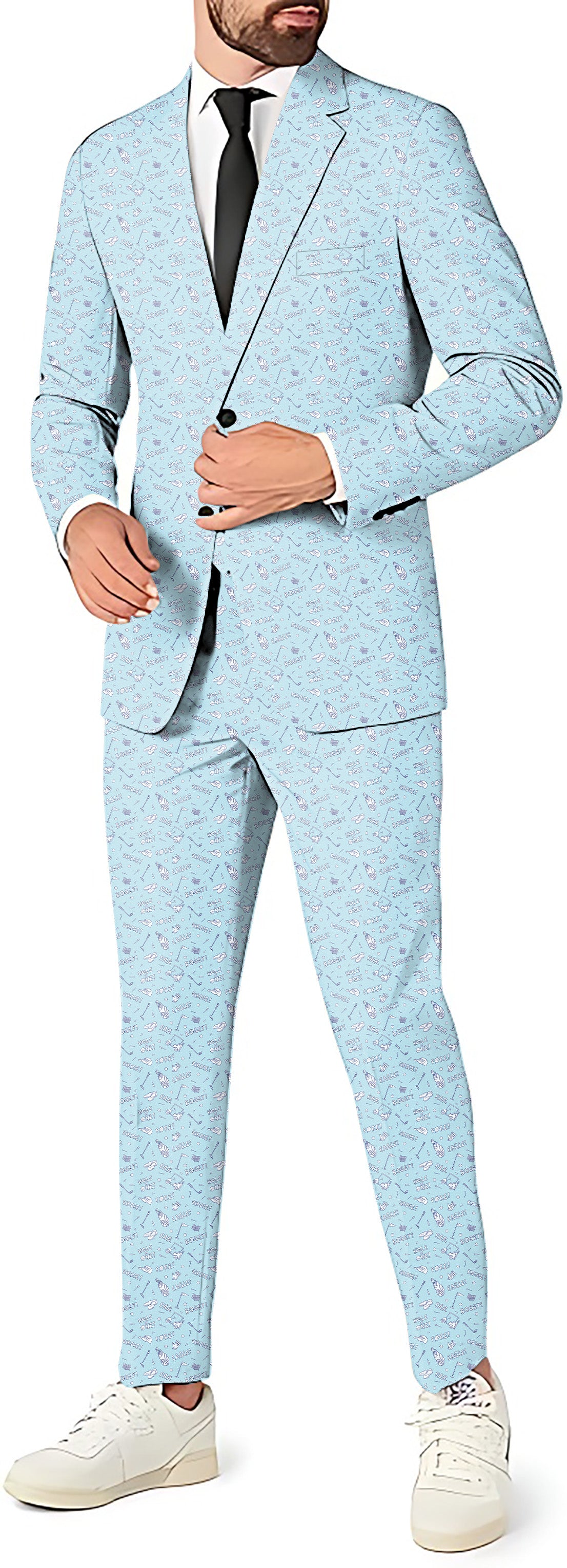 Golf doodle Men's Party Costumes-Theme Party 2 or 3pcs Suit set-Blazer Pants & Vest