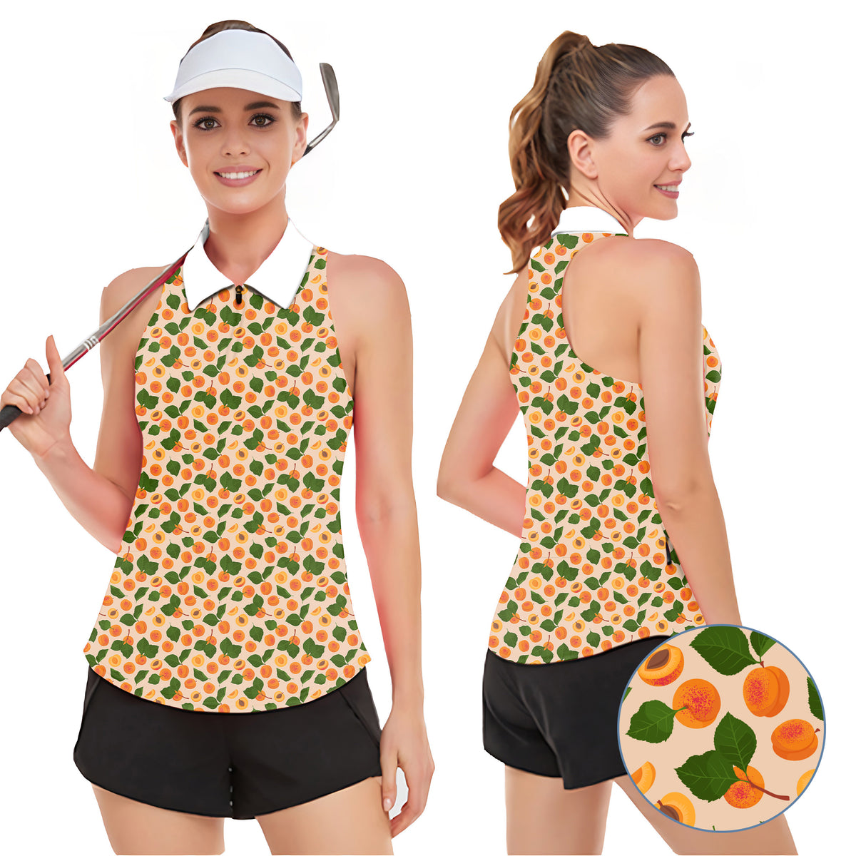 Peach leaves Women’s Sleeveless Golf Tank Top Shirt Polo