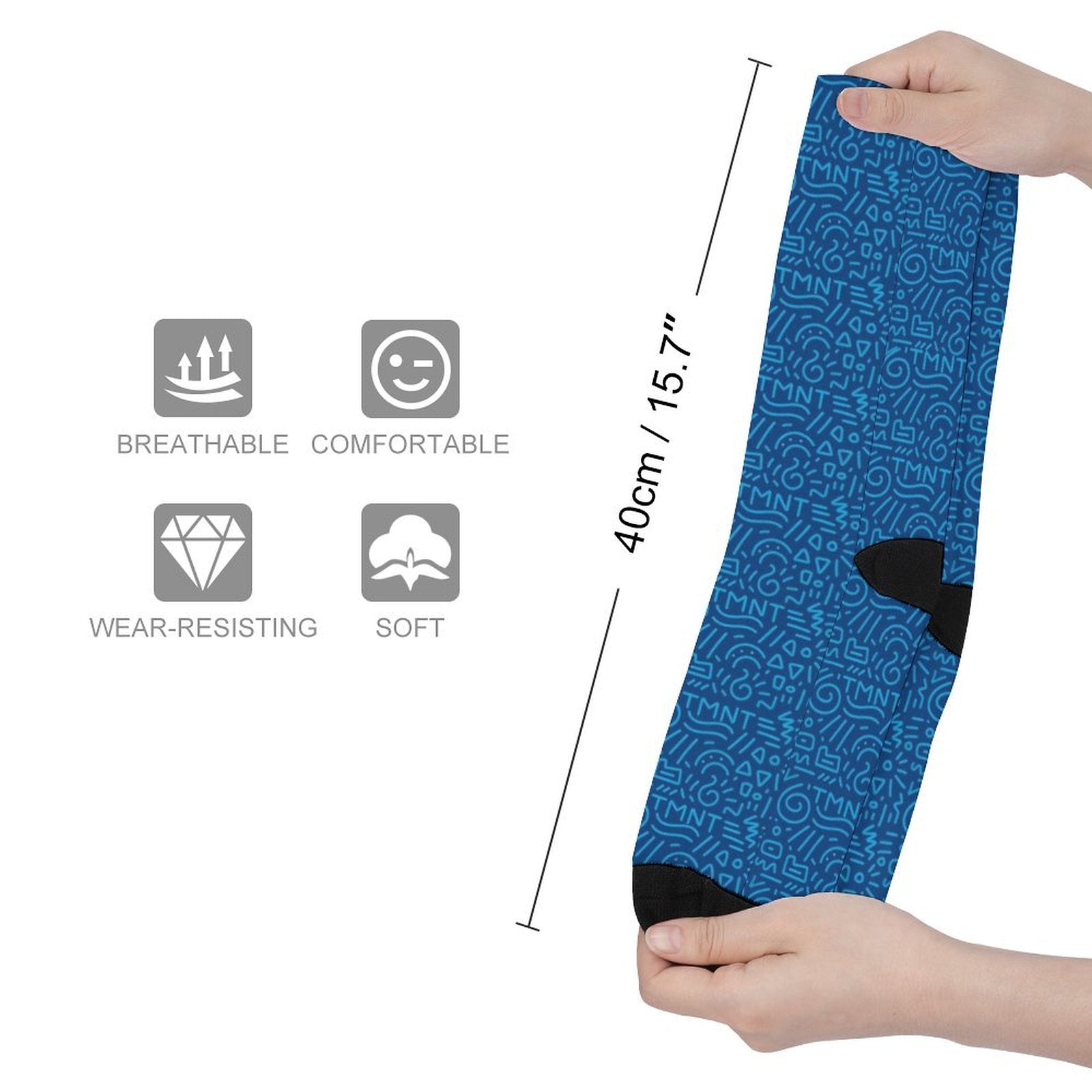 Blue Doodle Prined socks Gifts for Men Women