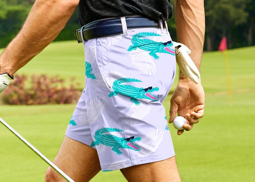 Men Gator On The Course! Golf Shorts