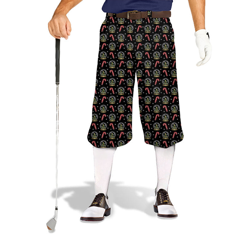 Men's golf knickers with Christmas decoration snowball pattern, lightweight and wrinkle-resistant pants for summer golf