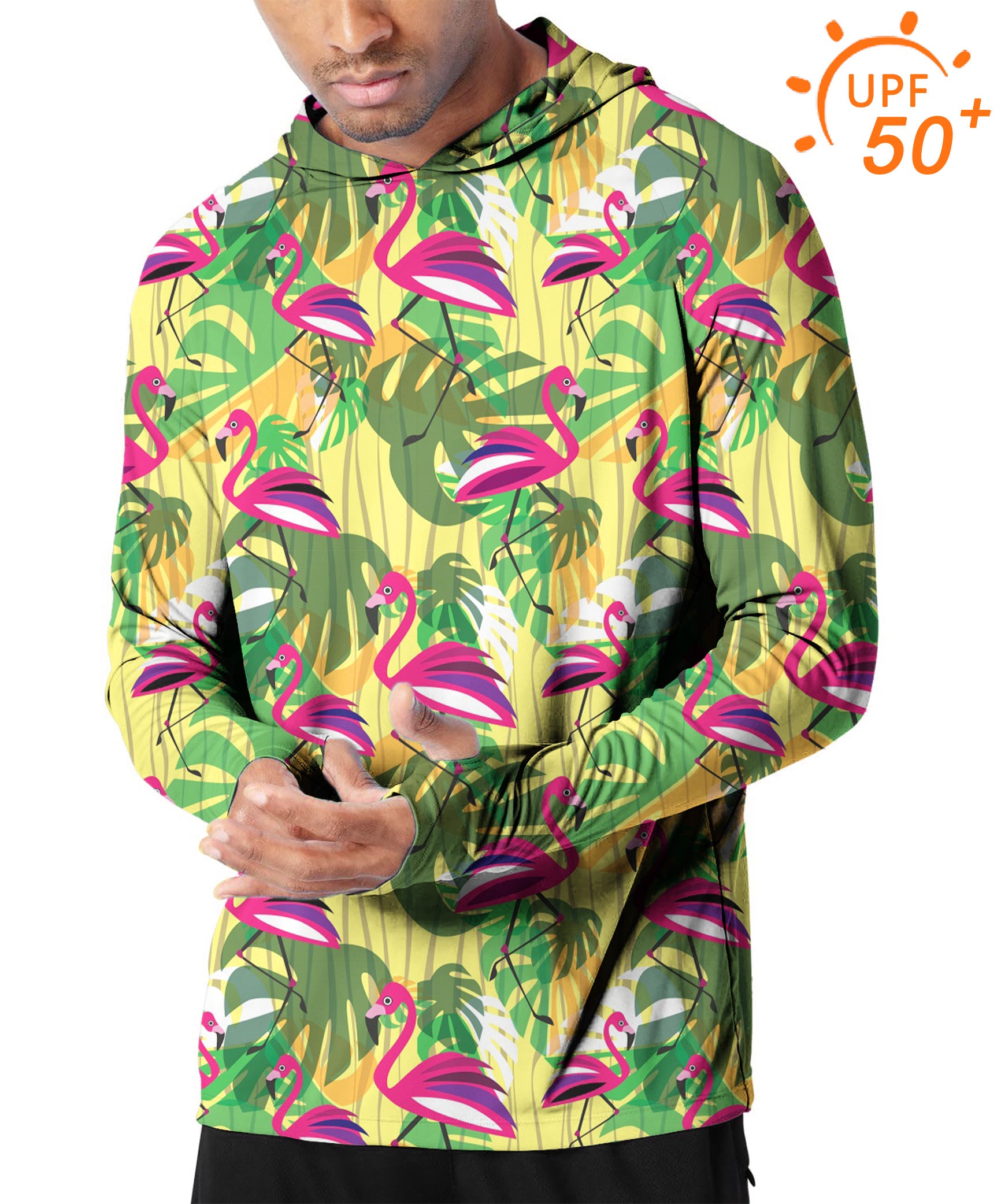 Men's Outdoor pink Flamingo Golf Sun Protection Slim Fit hoodies