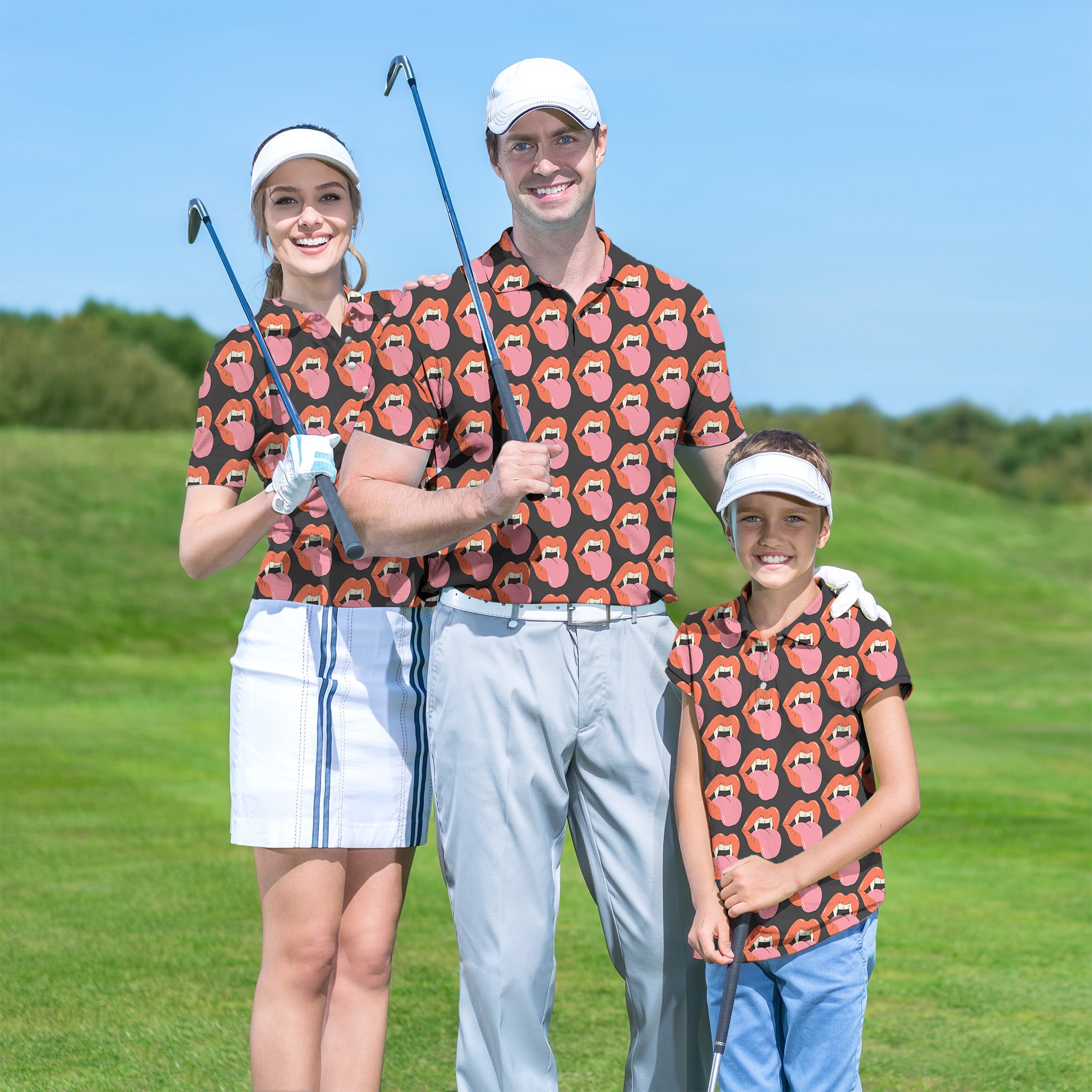 Family Halloween Vampire Mouth set Golf Championship Trophy tournament