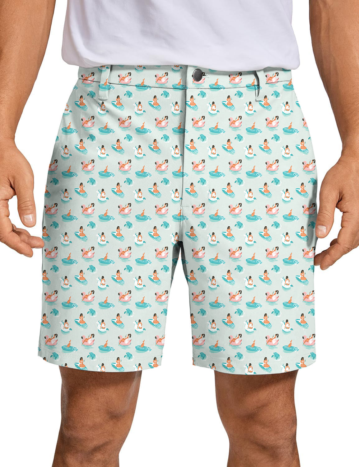 Men's Girl playing on the water Golf Shorts