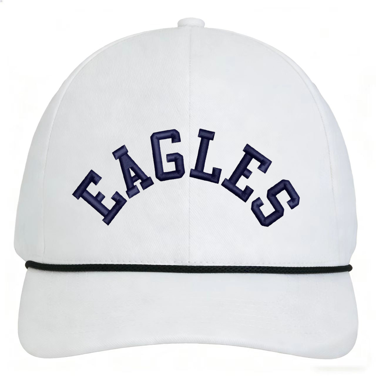 Custom embroidered vintage Eagles white snapback hat with adjustable fit and premium fabric