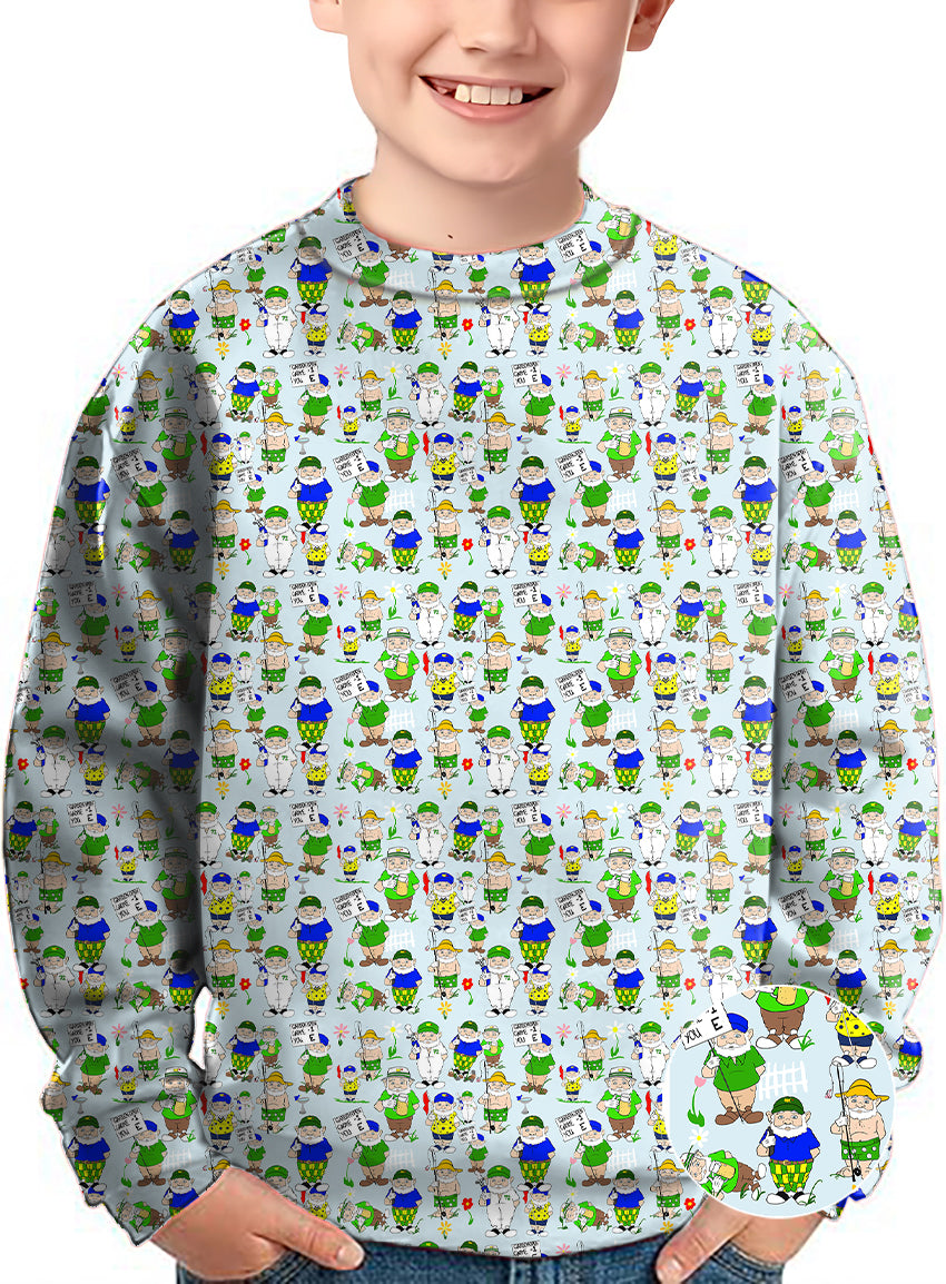 Gnome Garden Open Designer style Crewneck Pullover Kids Ugly Sweater