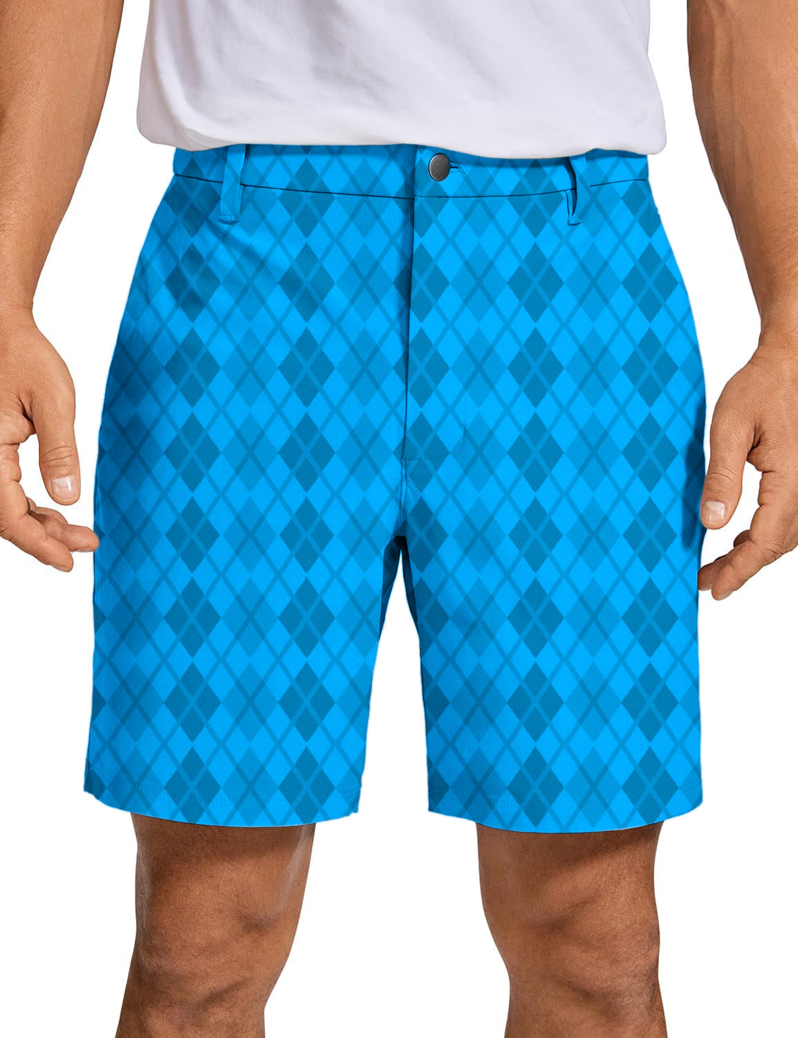 Men's Blue grid Golf Shorts