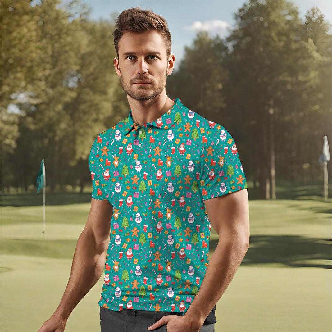 Men's Merry Christmas golf polo