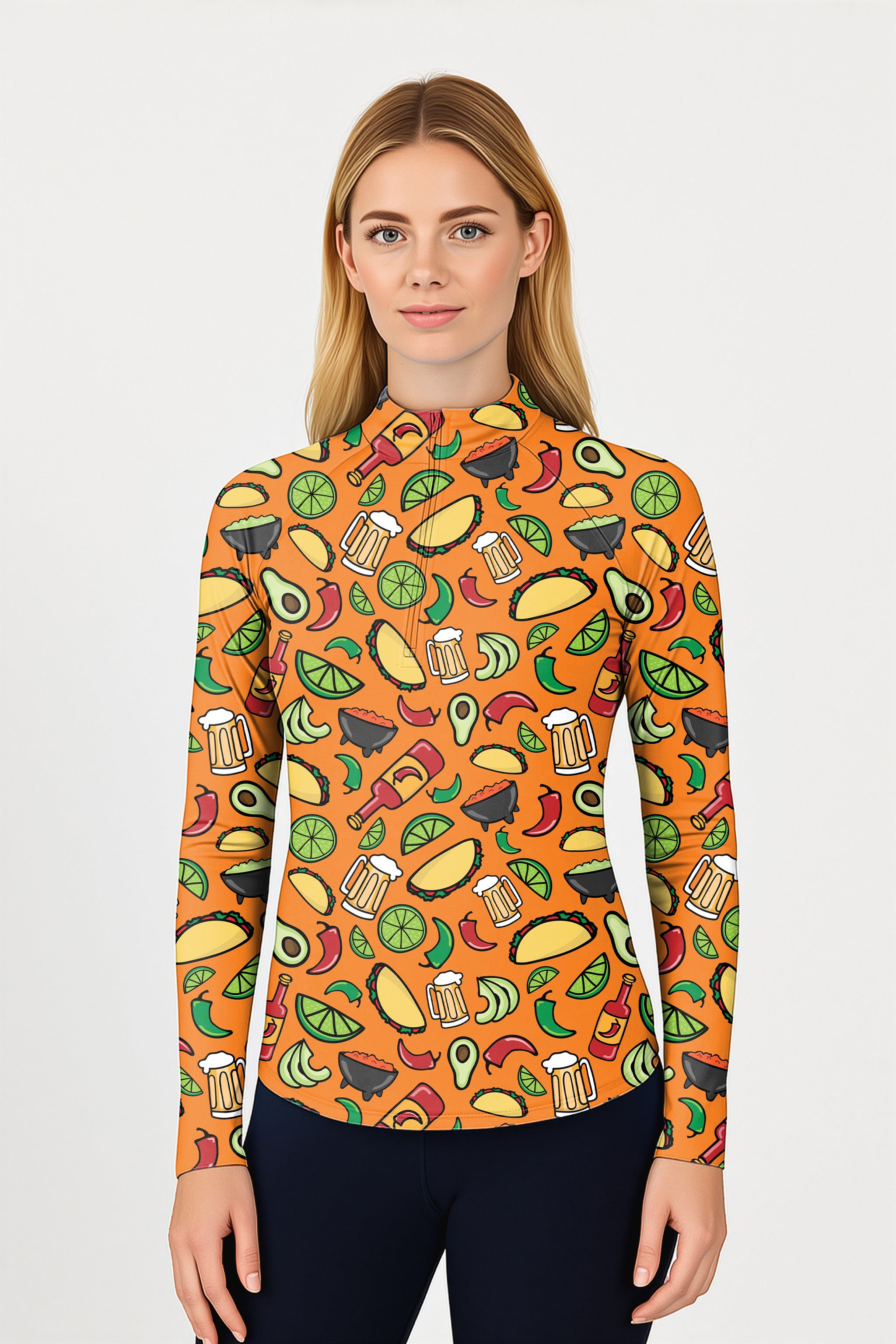 Mexico Taco Tuesday Women's Golf Active 3/4 Zip Top