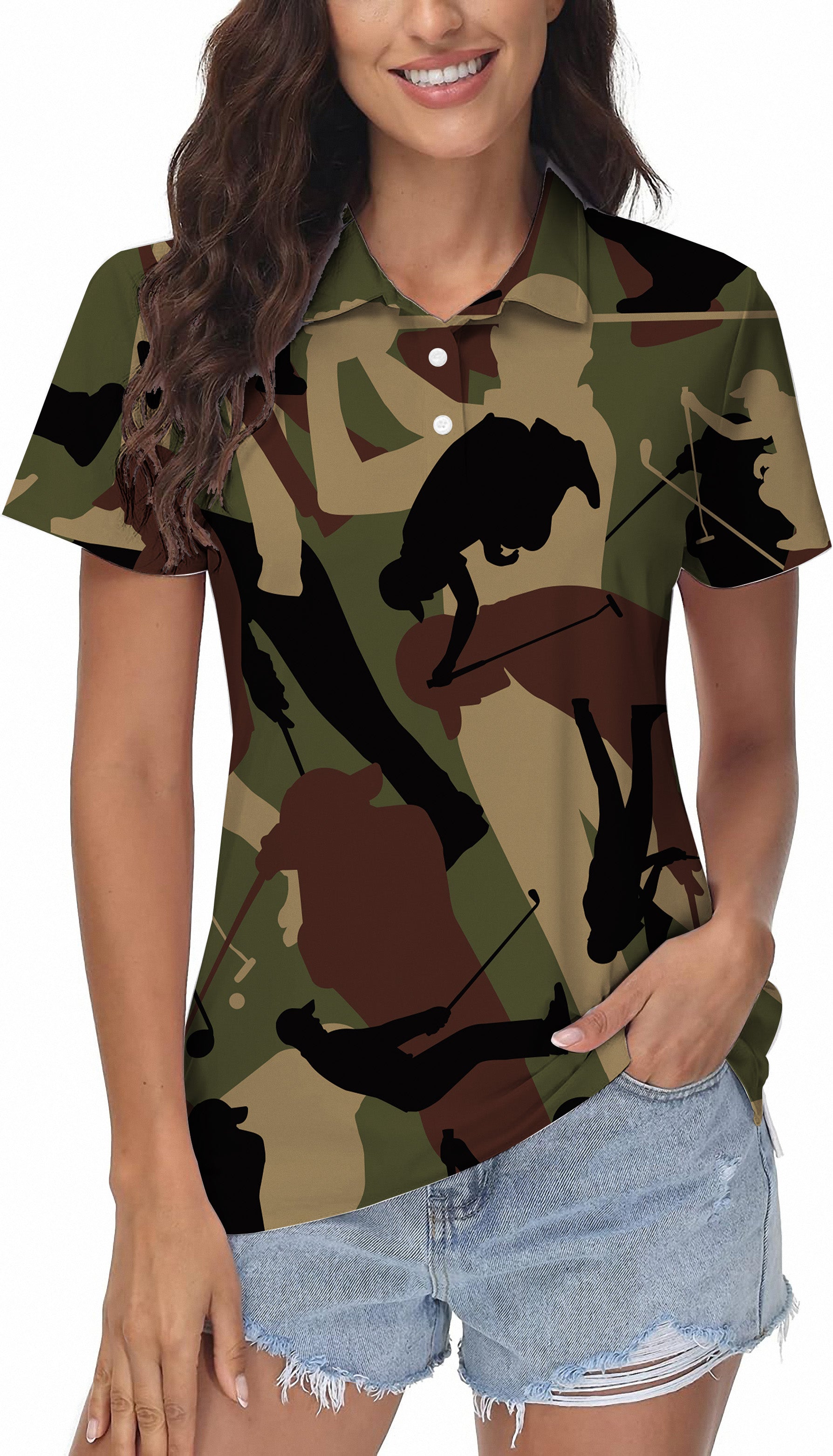 Army Green Golf Women's Golf Polo
