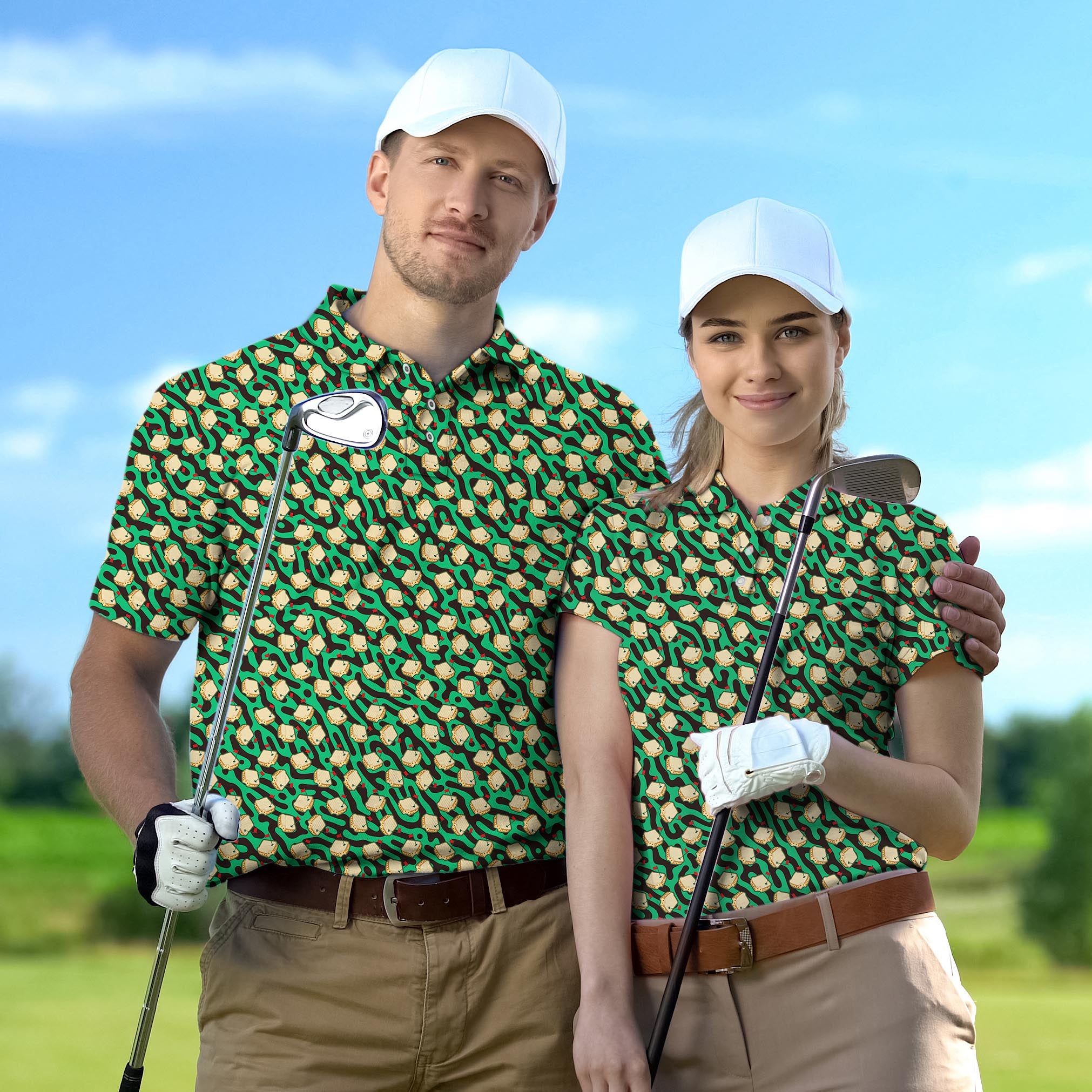 Golf Polo Couple Family set MASTERS GREEN