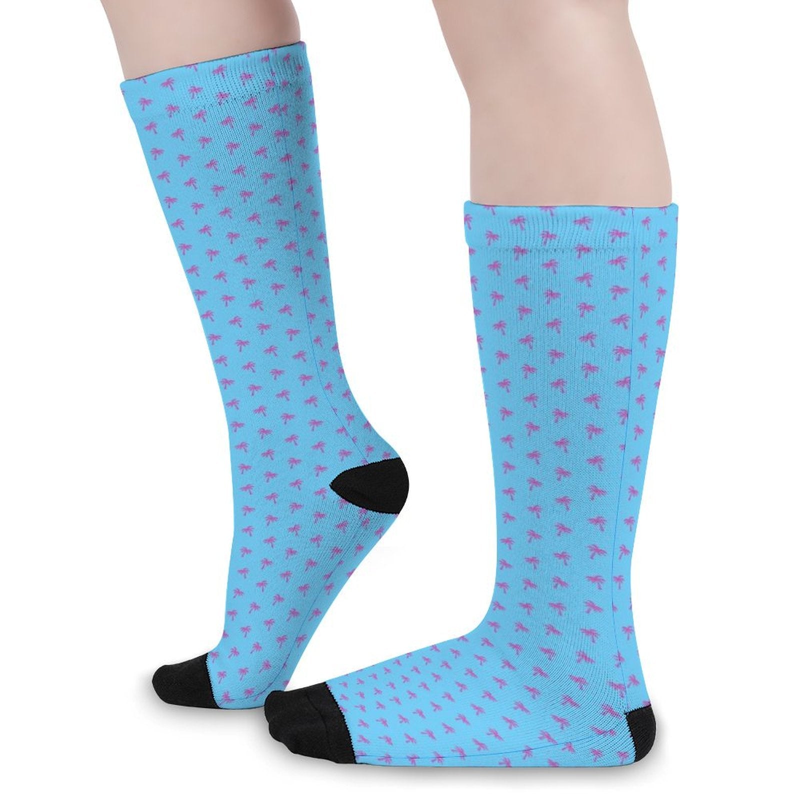 Pink Palm Trees Prined socks Gifts for Men Women