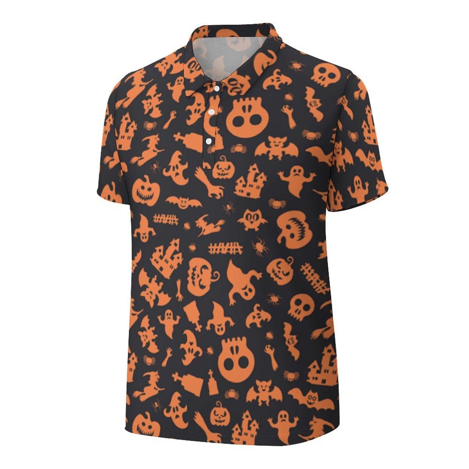 men's Spooky Halloween golf polo