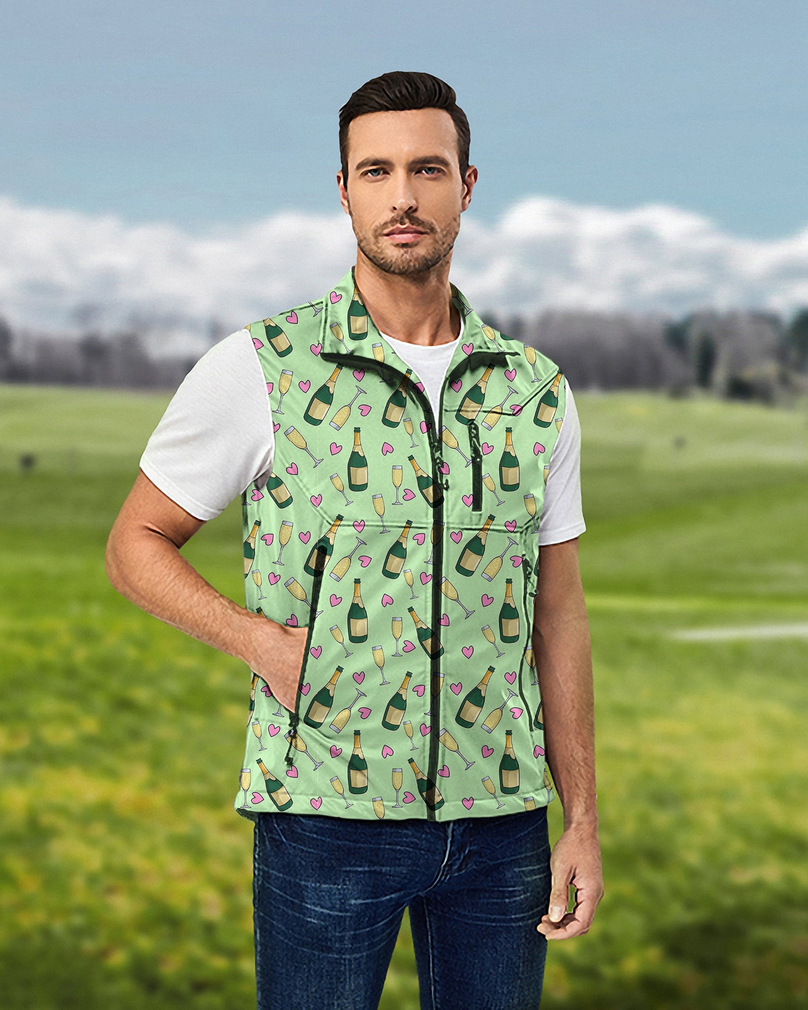 Men's Friday Feeling Lightweight Softshell Vest Sleeveless Jacket for Golf Windproof Waterproof