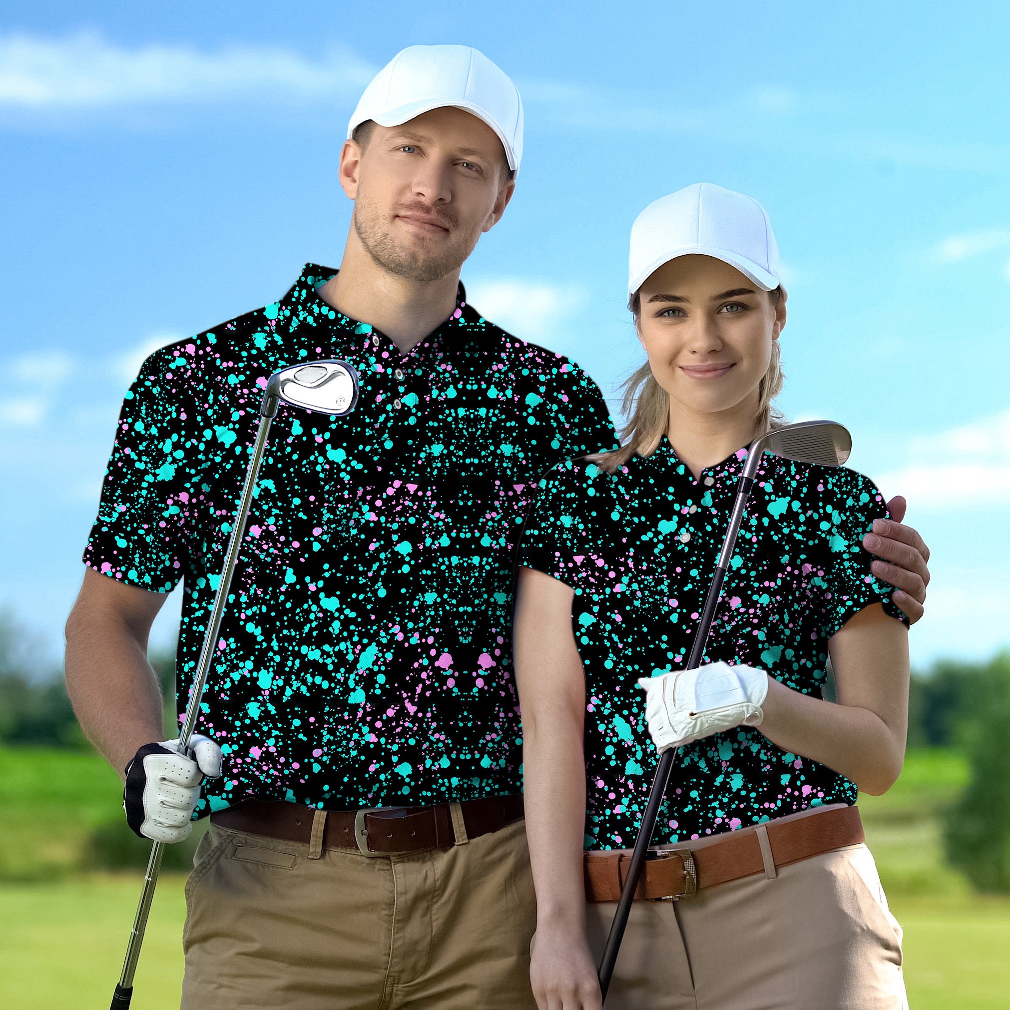 Golf Polo Couple Family set GALAXIES tournament